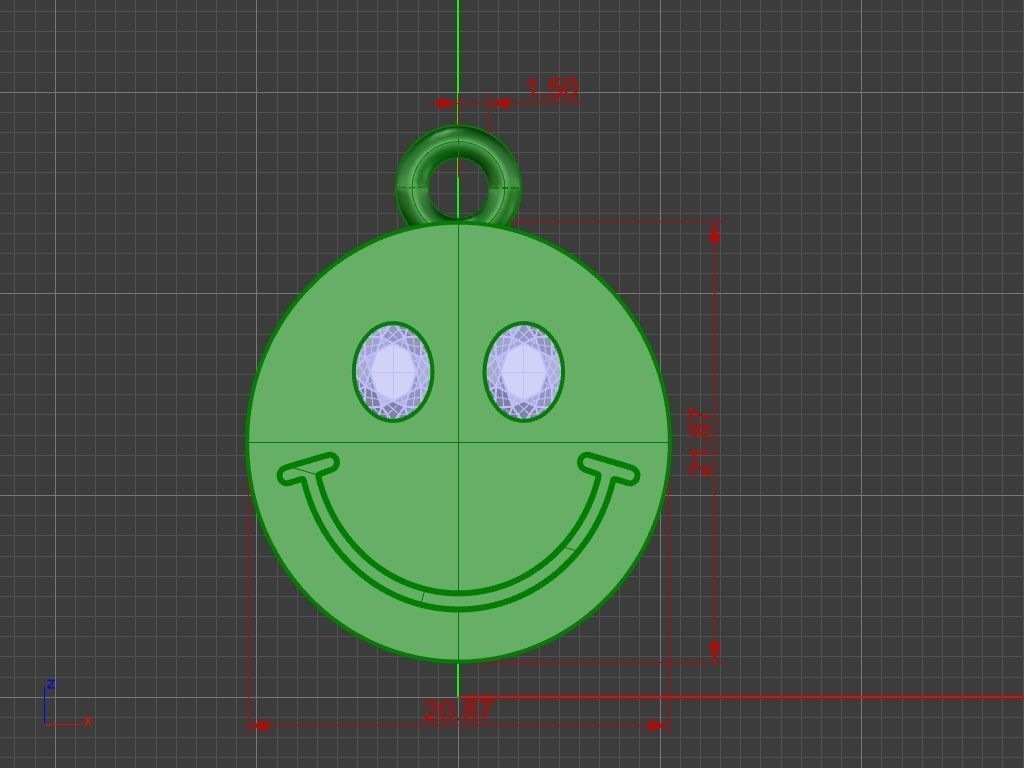 Smile Pendant Pendente Charm Smile 3D print model_8