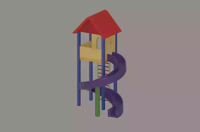 Playground Slide House Low-poly 3D model