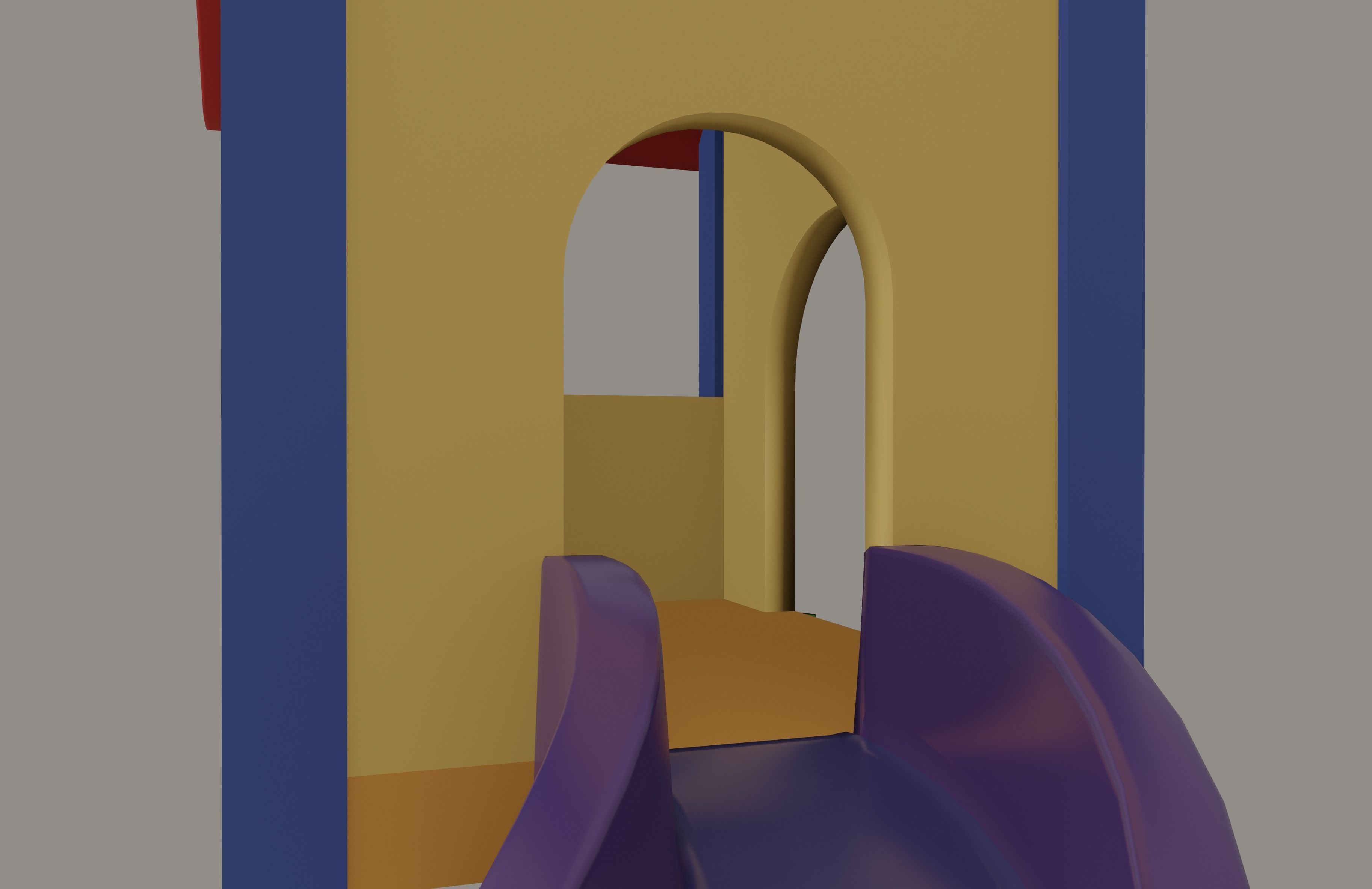 Playground Slide House Low-poly 3D model_10