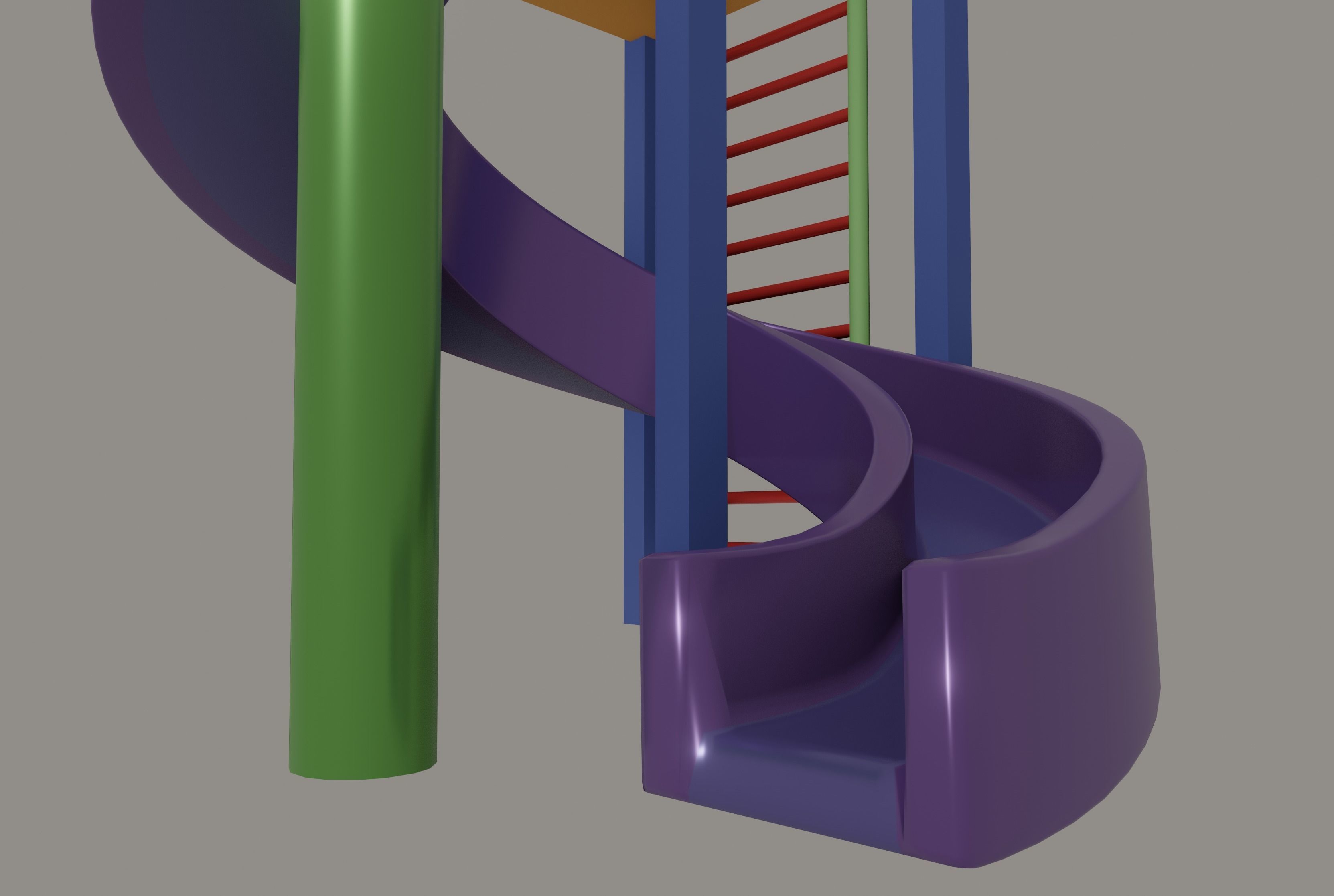 Playground Slide House Low-poly 3D model_12