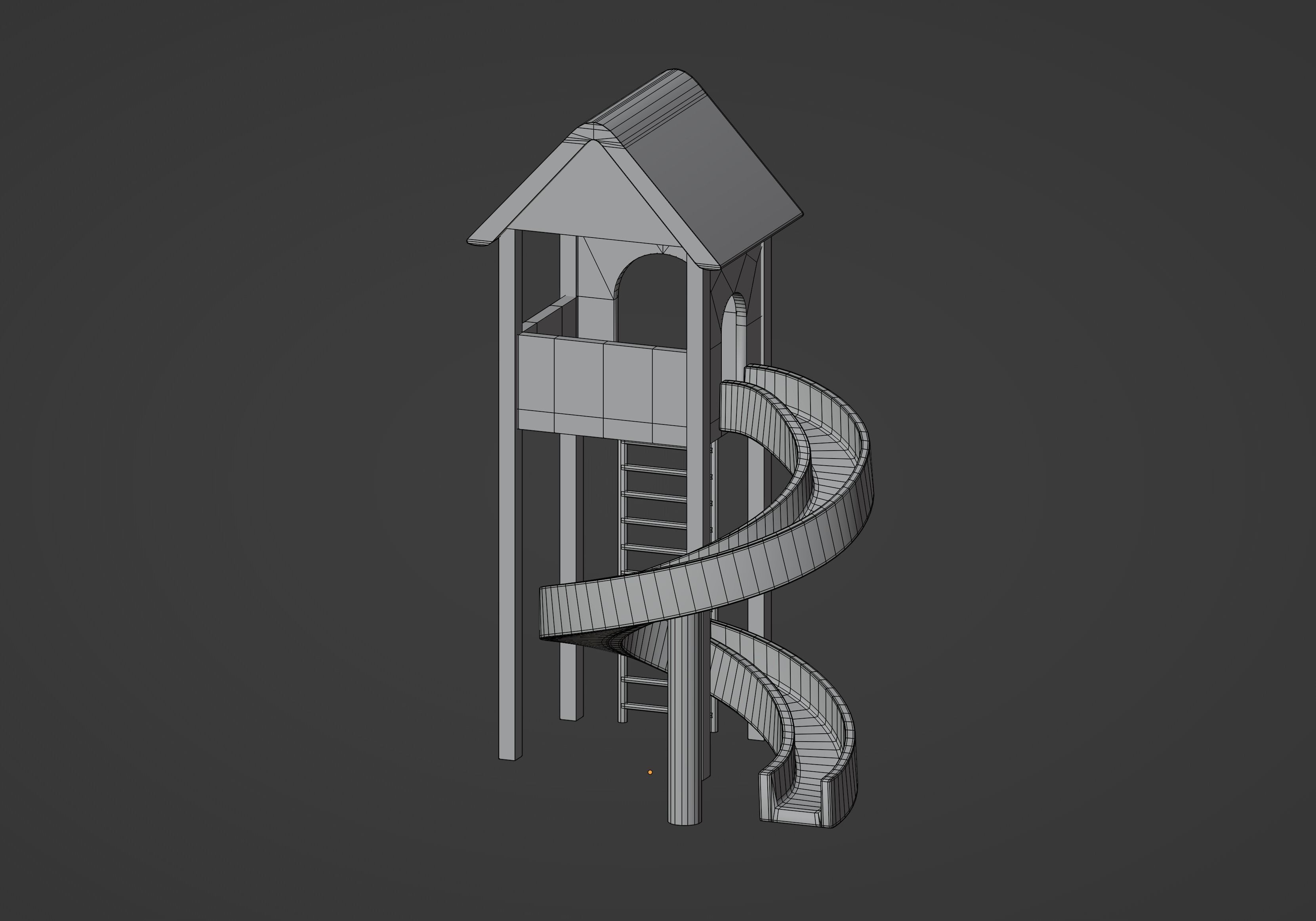 Playground Slide House Low-poly 3D model_13