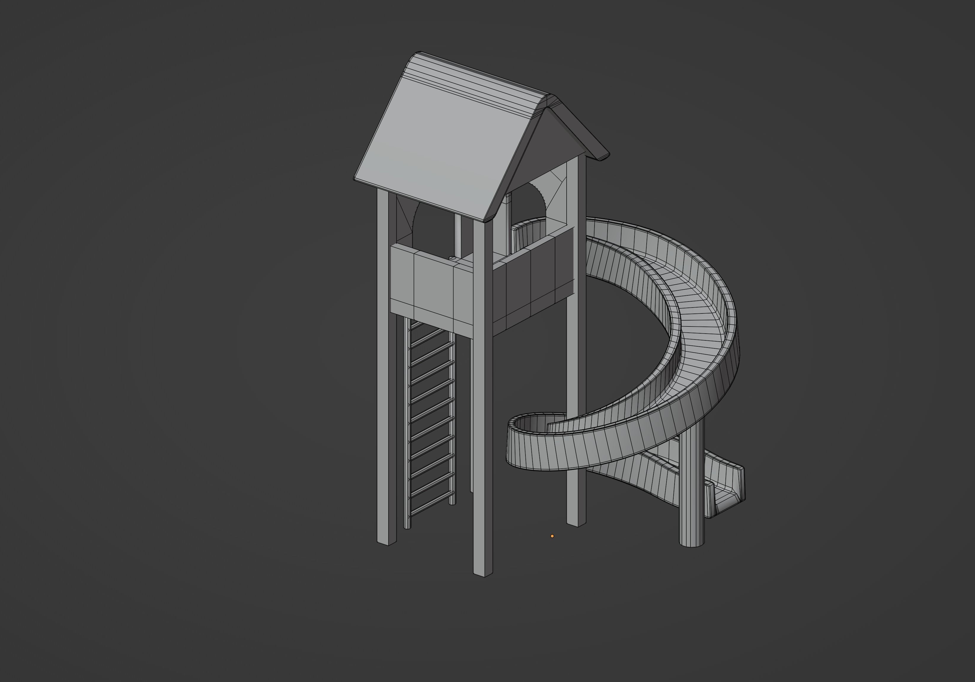 Playground Slide House Low-poly 3D model_14