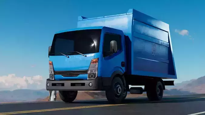 Recycle Truck Waste Car Low Poly