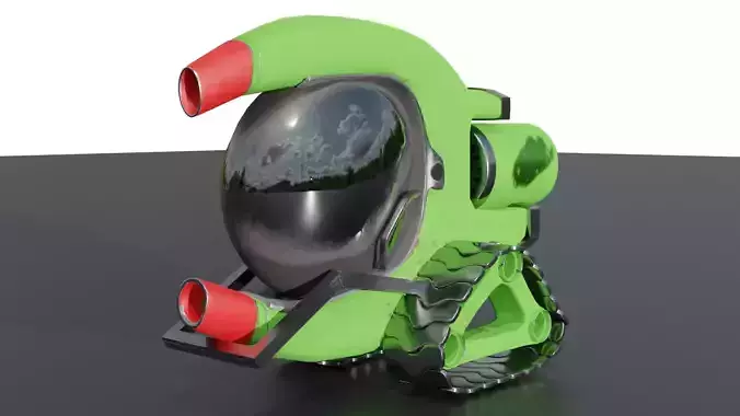 Magnet Robot Car Low-poly 3D model