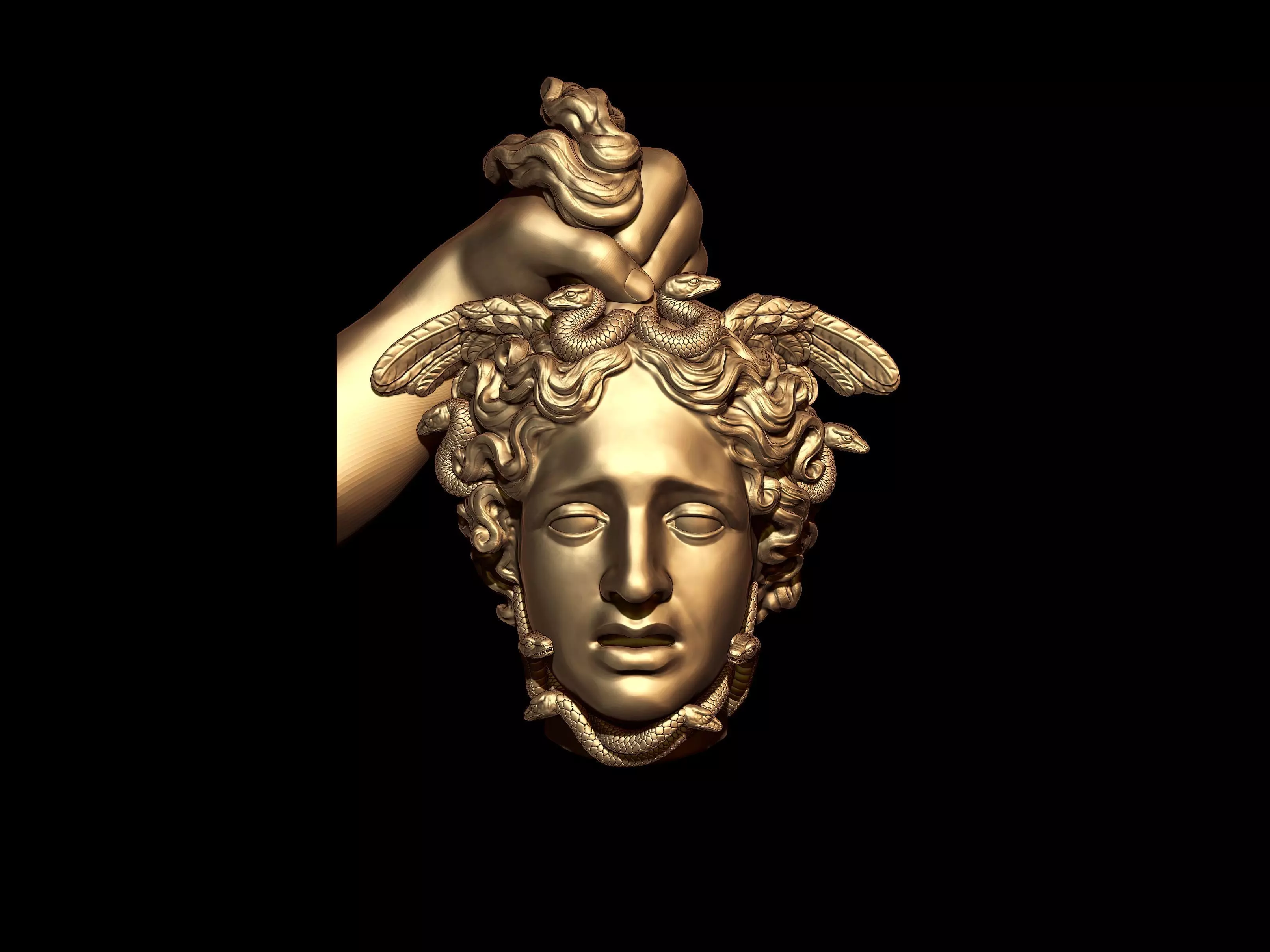 Severed head of Medusa 3D print model_0