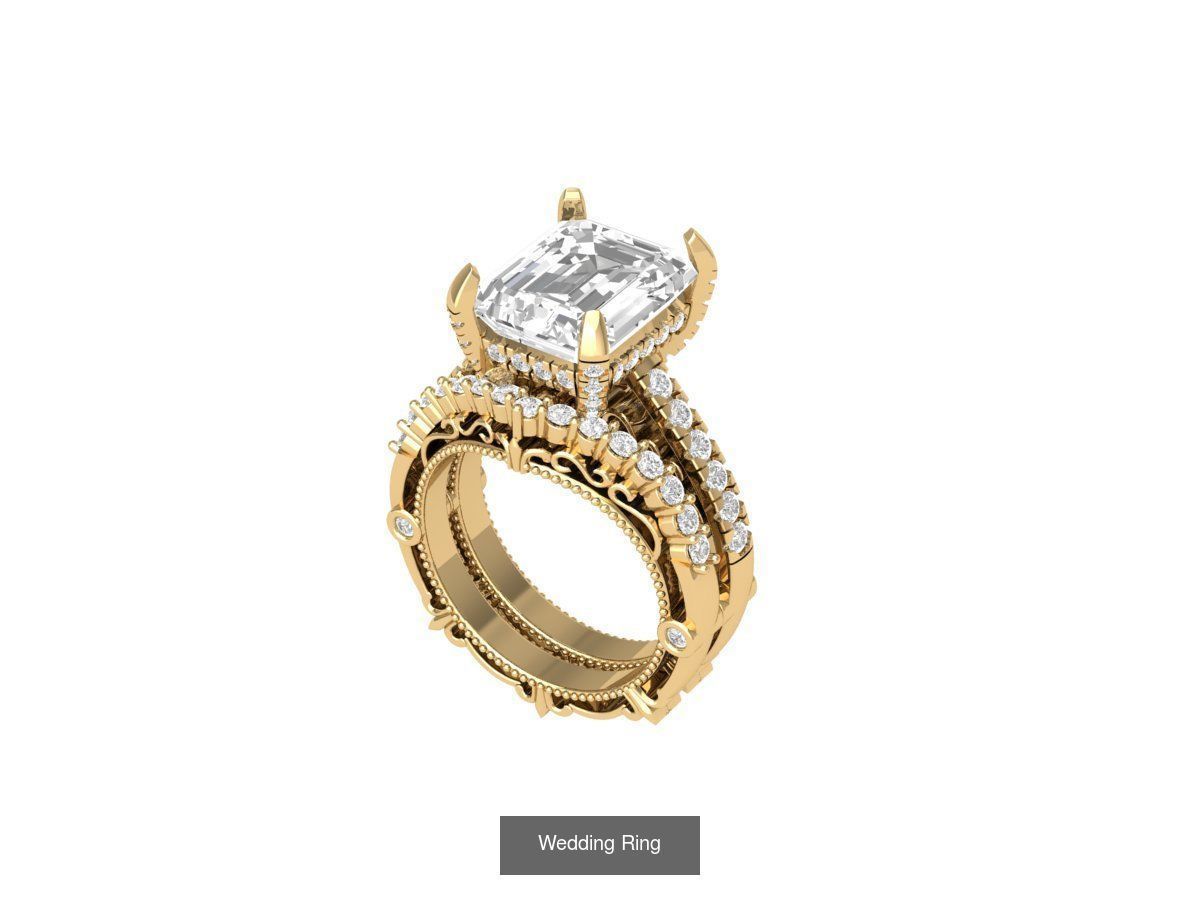 Emerald Ring Collatction 3D Model Collection_9