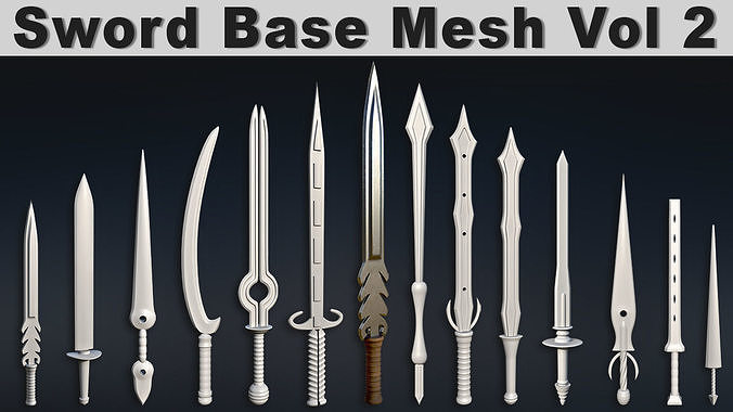 Sword Base Mesh Vol 2 Low-poly 3D model