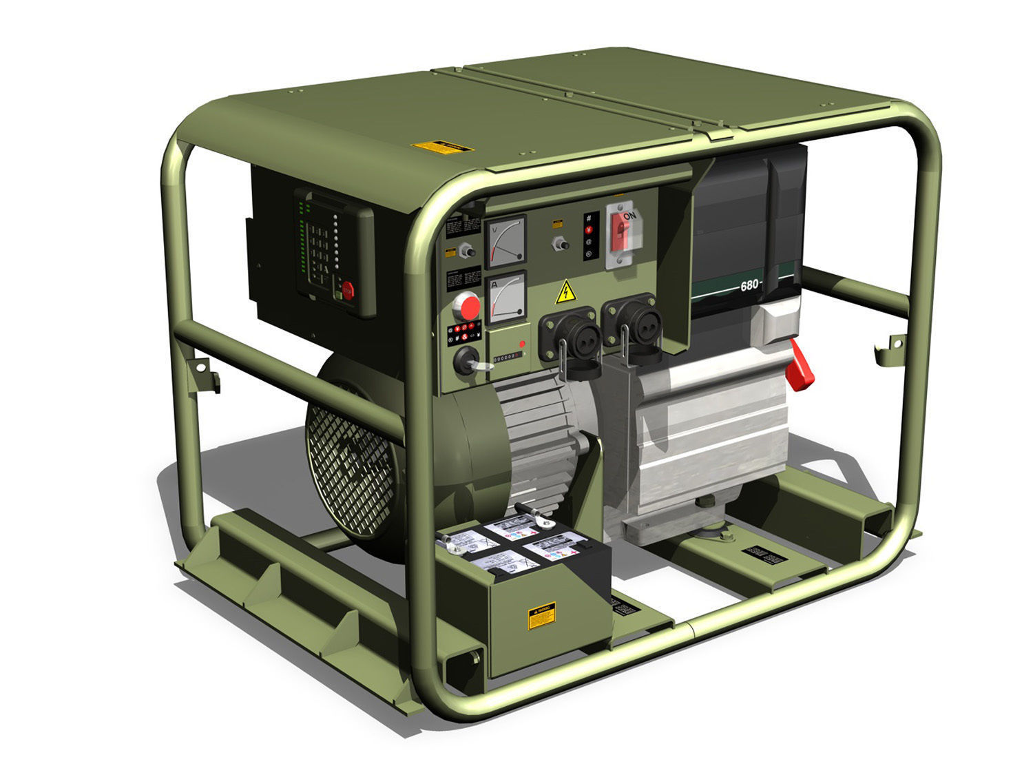 Military diesel generator 3D model_1