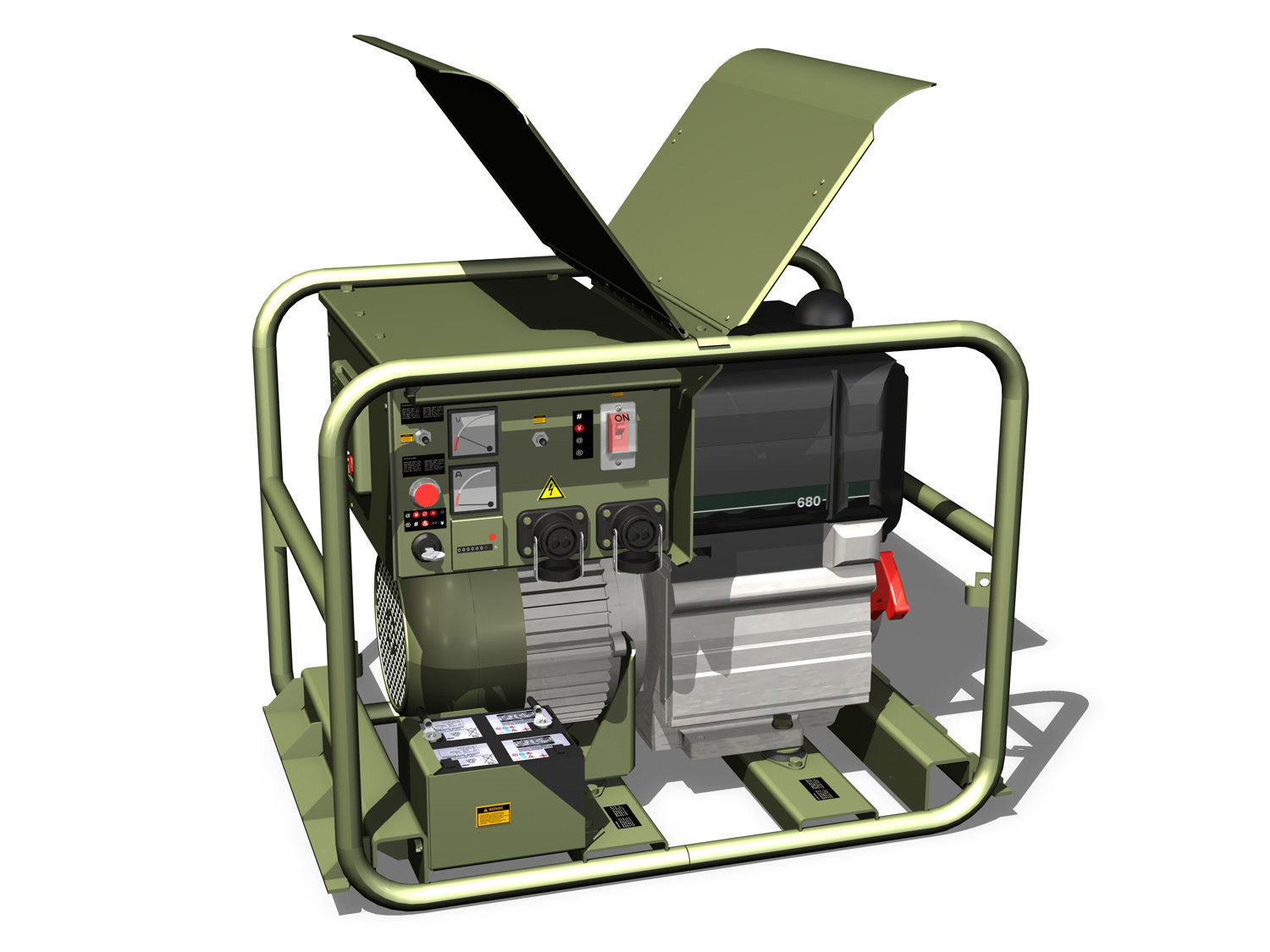 Military diesel generator 3D model_6