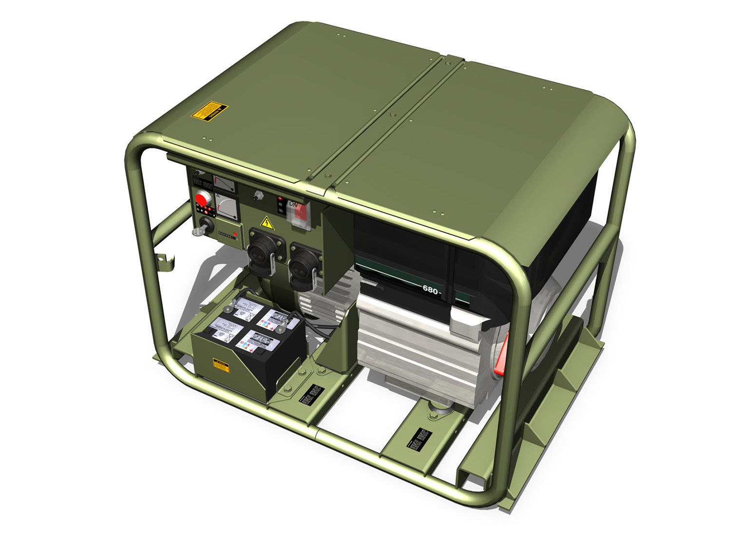 Military diesel generator 3D model_4