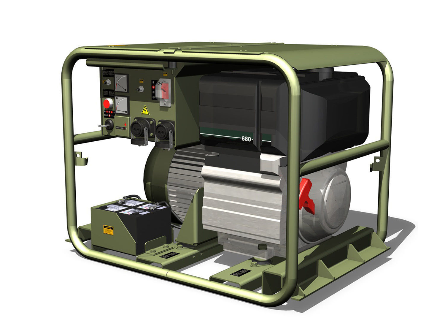 Military diesel generator 3D model_2