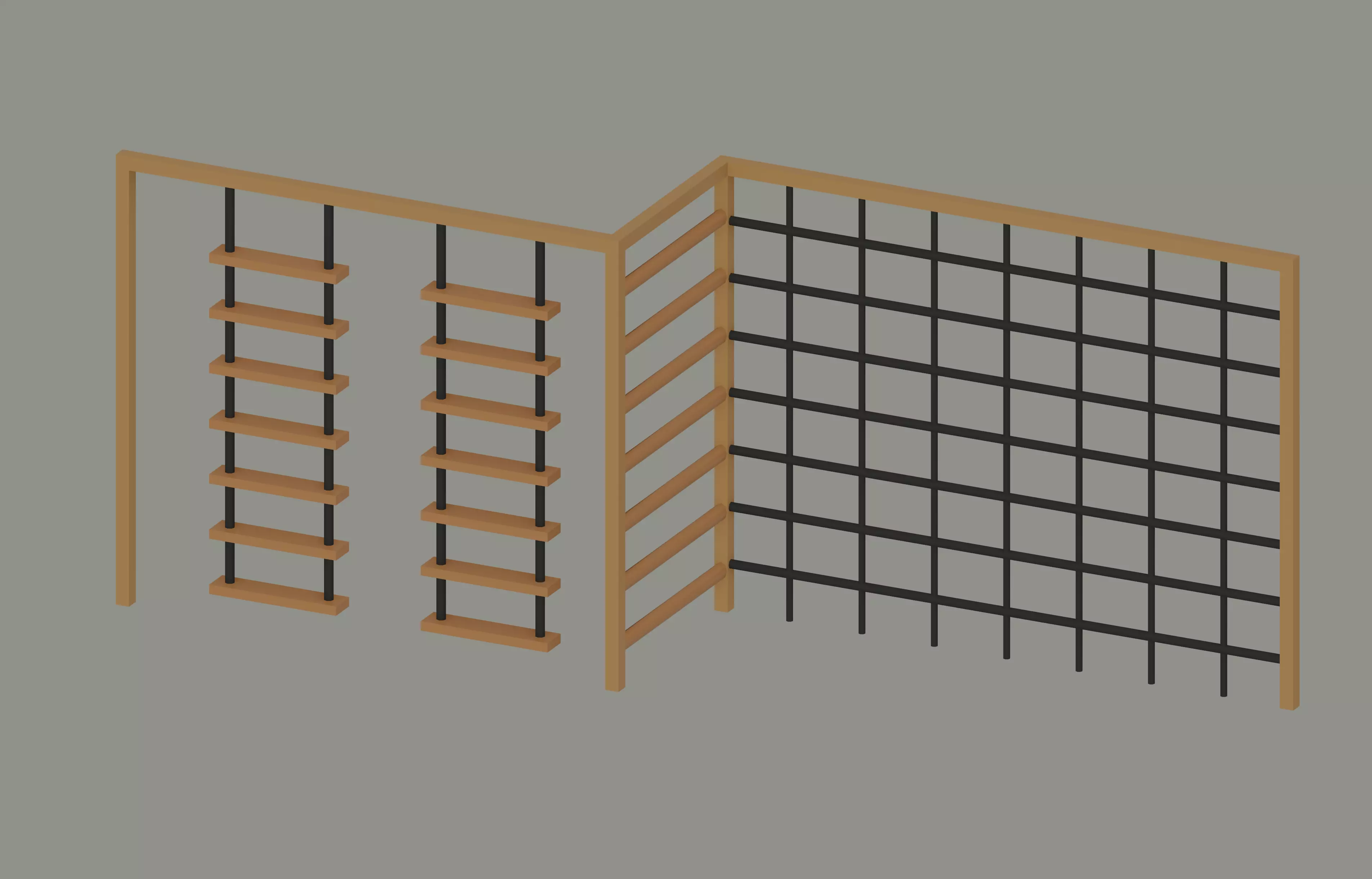 Playground Climber Low-poly 3D model_0