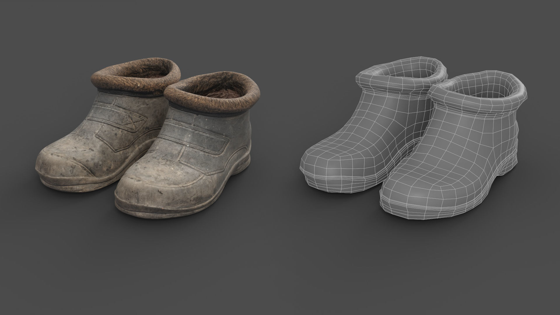 Galoshes Low-poly 3D model Low-poly 3D model_4