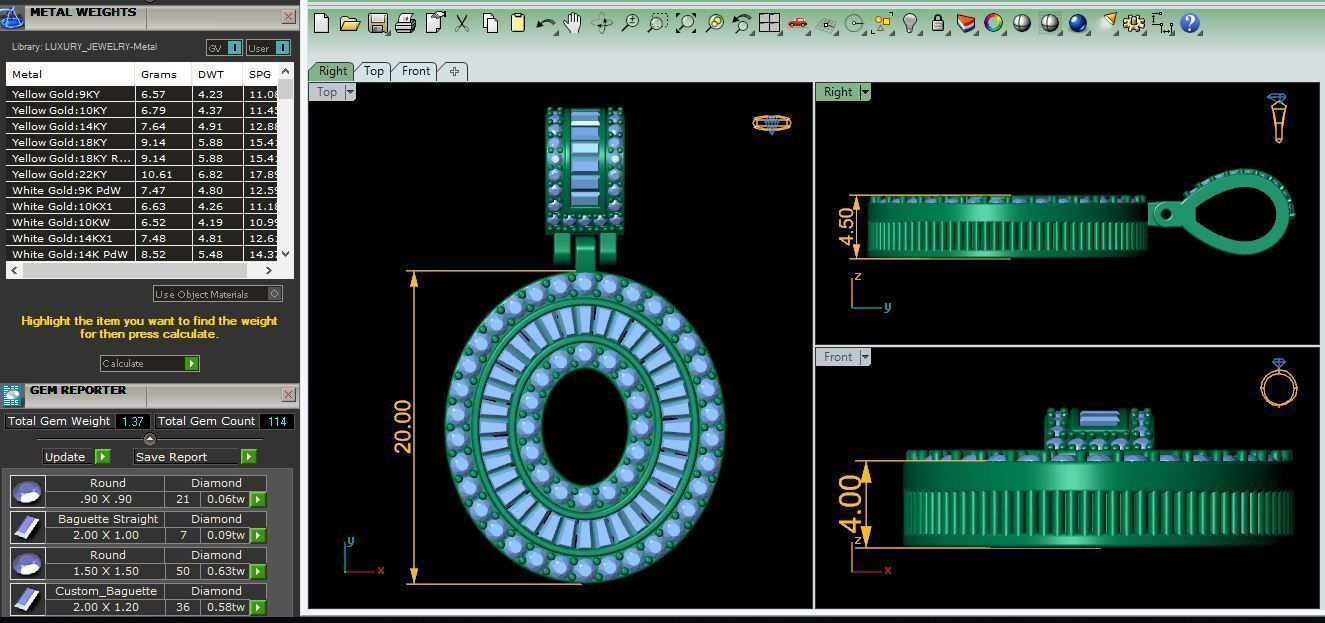 O Capital Latter With Baguette Diamond 3d Model and Render 3D print model_12