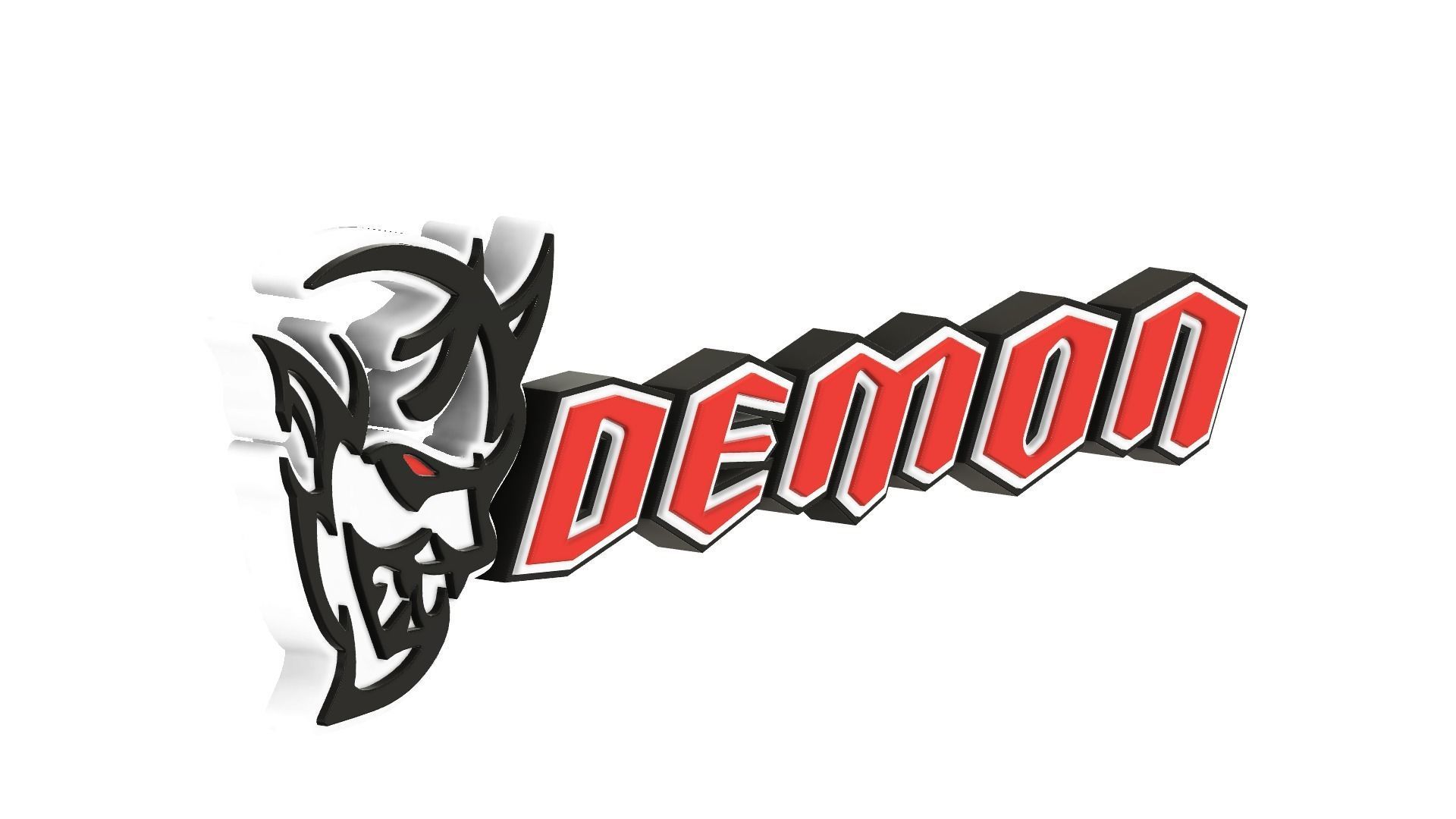 Dodge SRT Demon Big Logo for LED 3D print model_18
