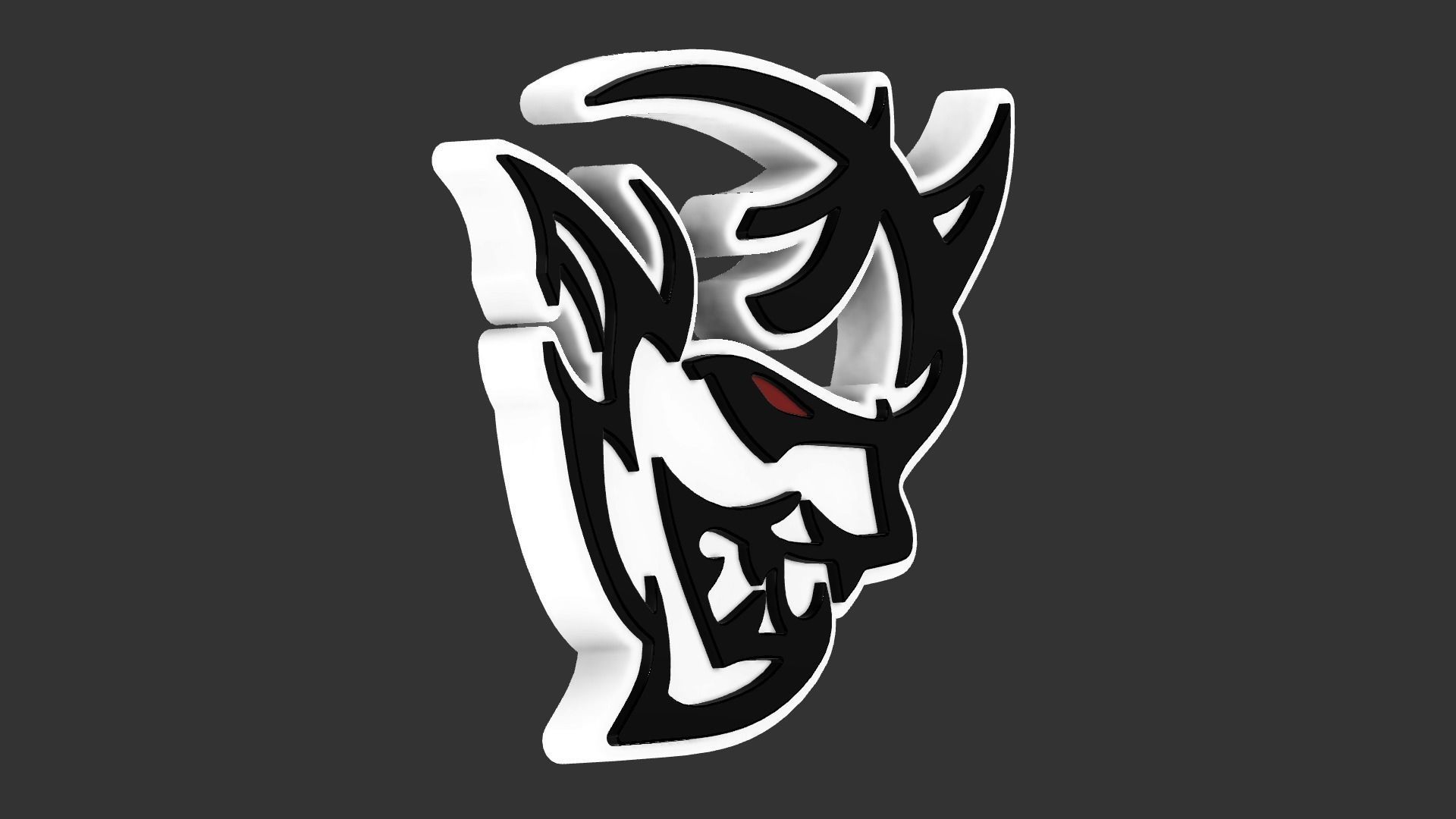 Dodge SRT Demon Big Logo for LED 3D print model_9