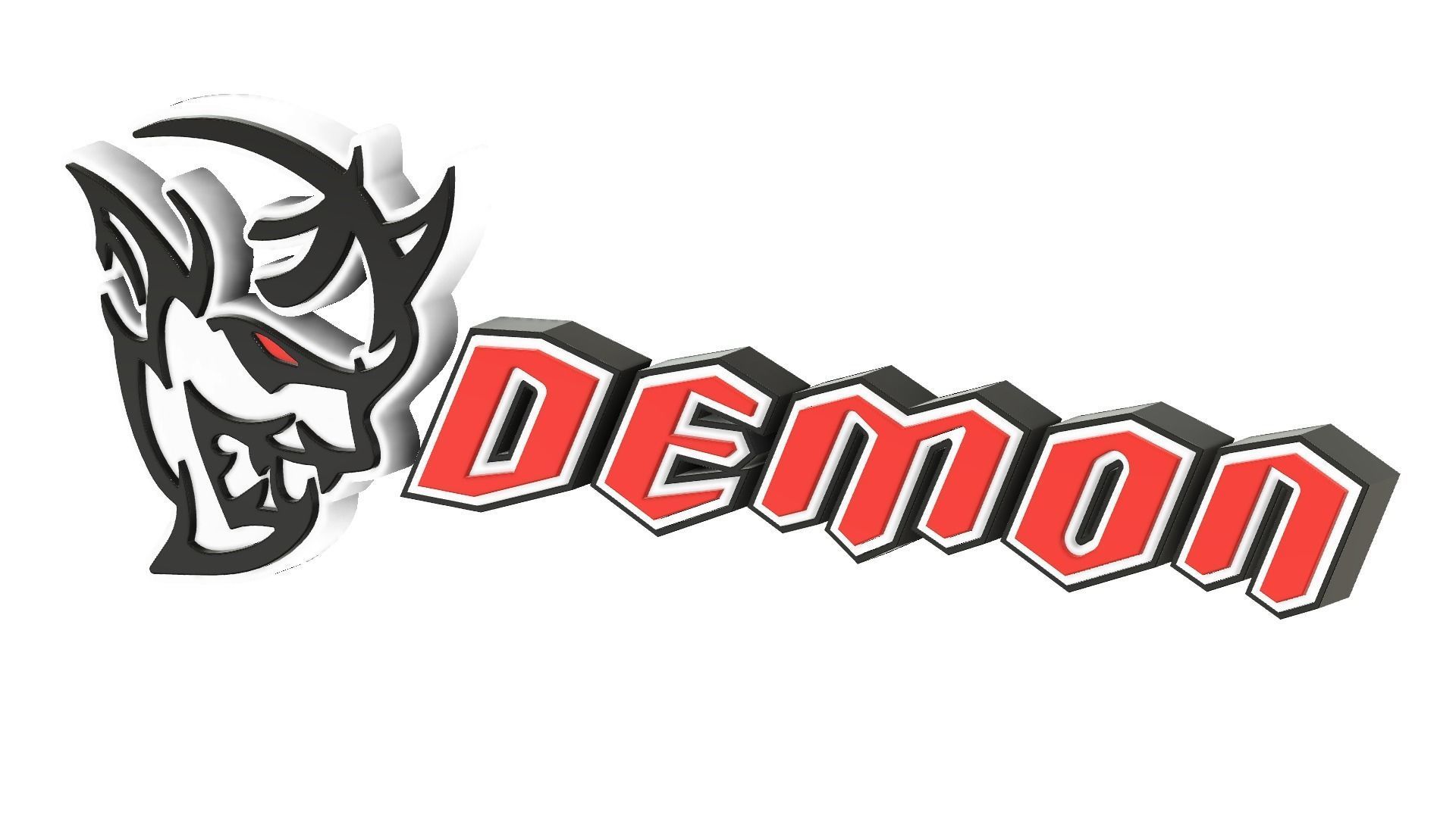 Dodge SRT Demon Big Logo for LED 3D print model_19