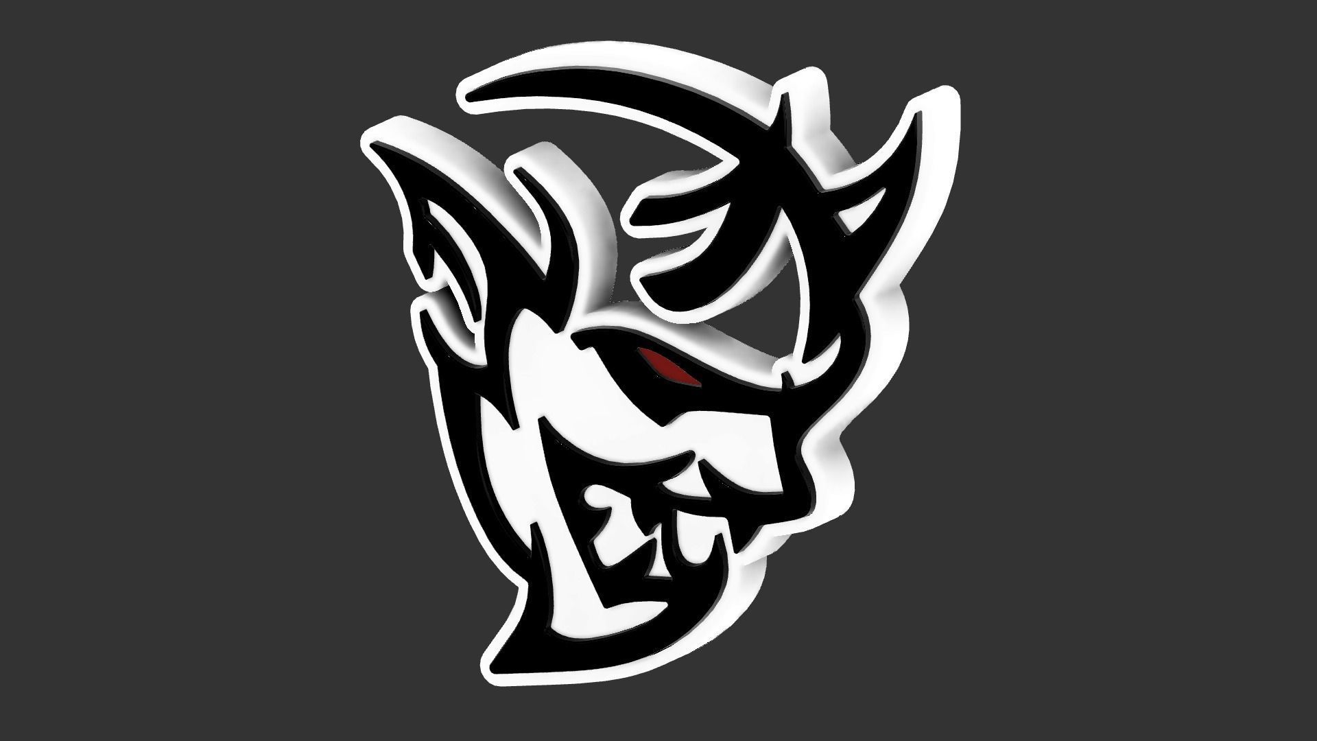 Dodge SRT Demon Big Logo for LED 3D print model_10