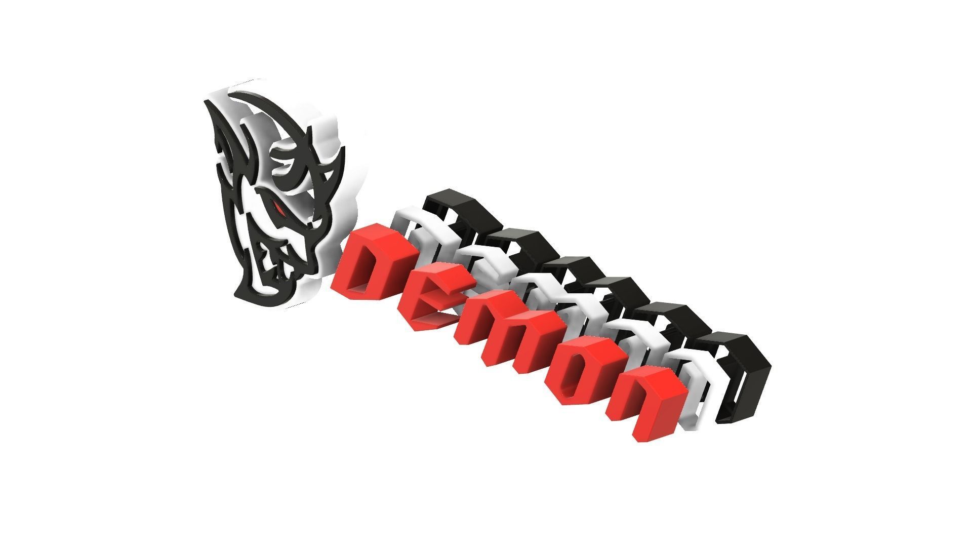 Dodge SRT Demon Big Logo for LED 3D print model_3