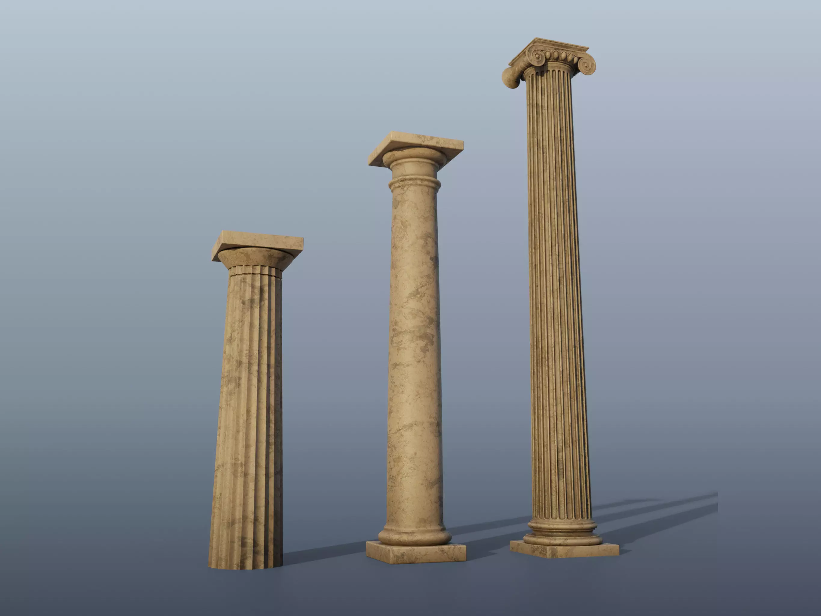 Classical columns 3D model