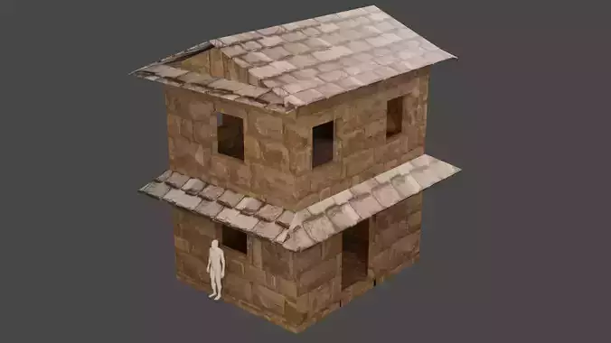 Low poly medieval house 