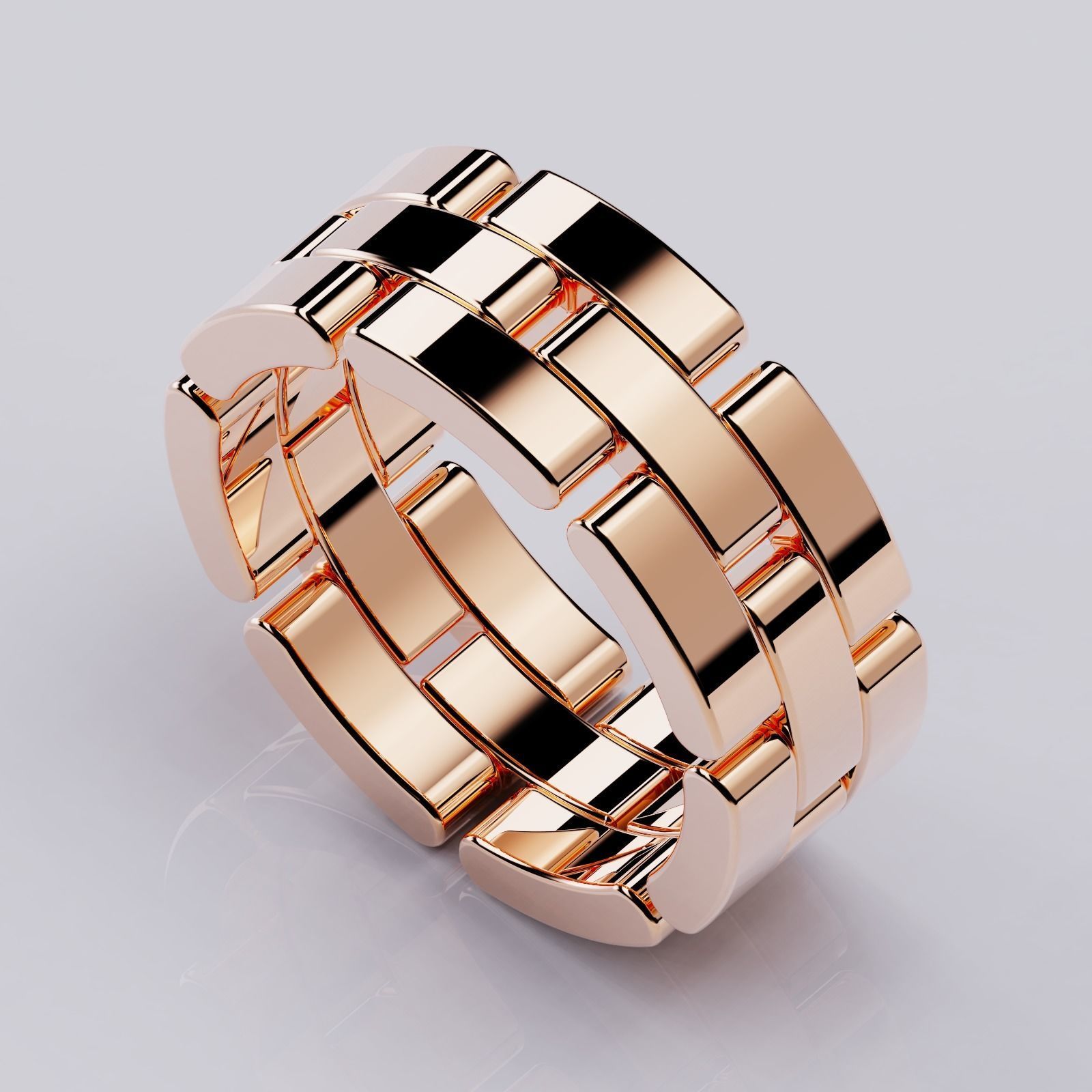Wedding rings Maillon Panthere All Sizes Collection Version2 3D print model_1