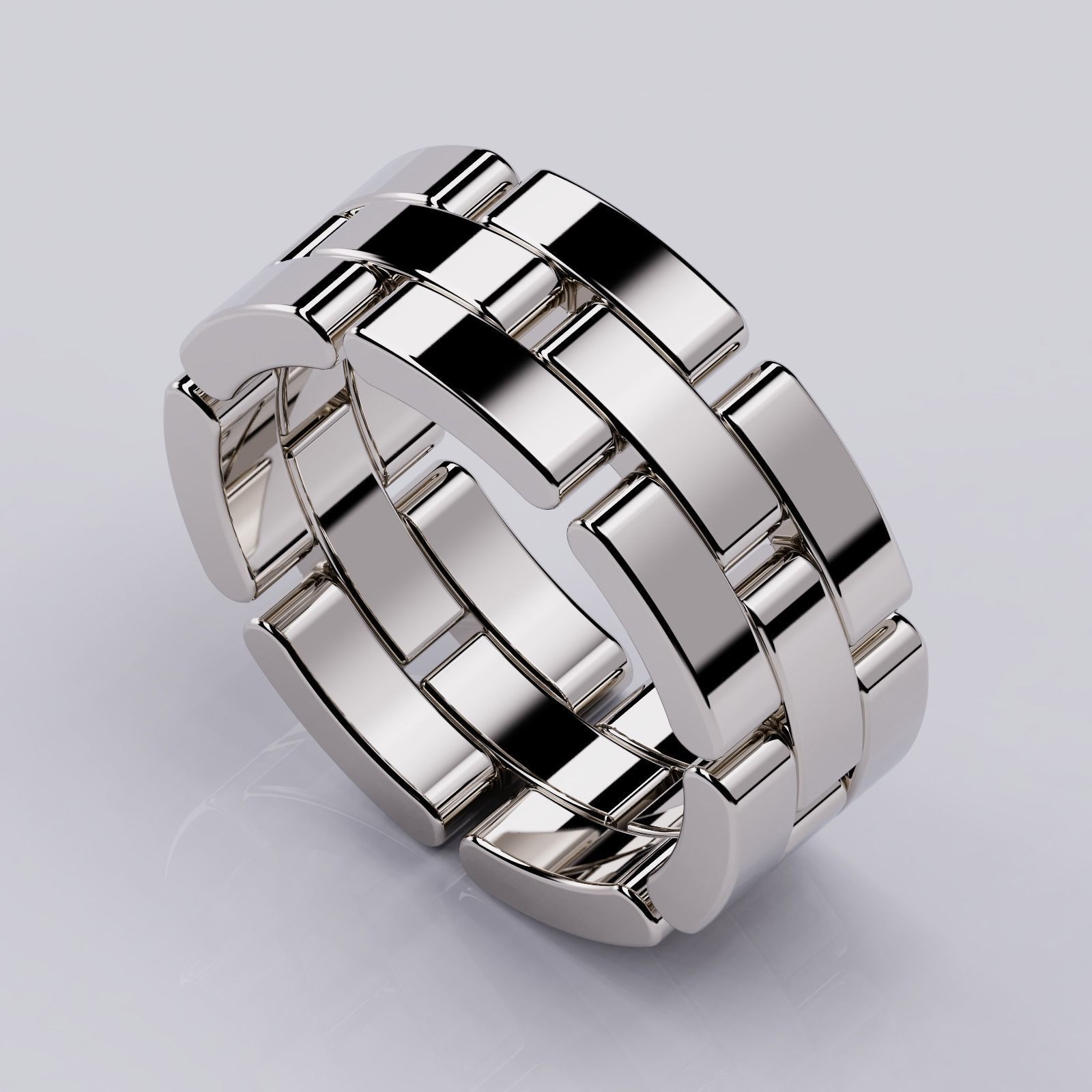 Wedding rings Maillon Panthere All Sizes Collection Version2 3D print model_2