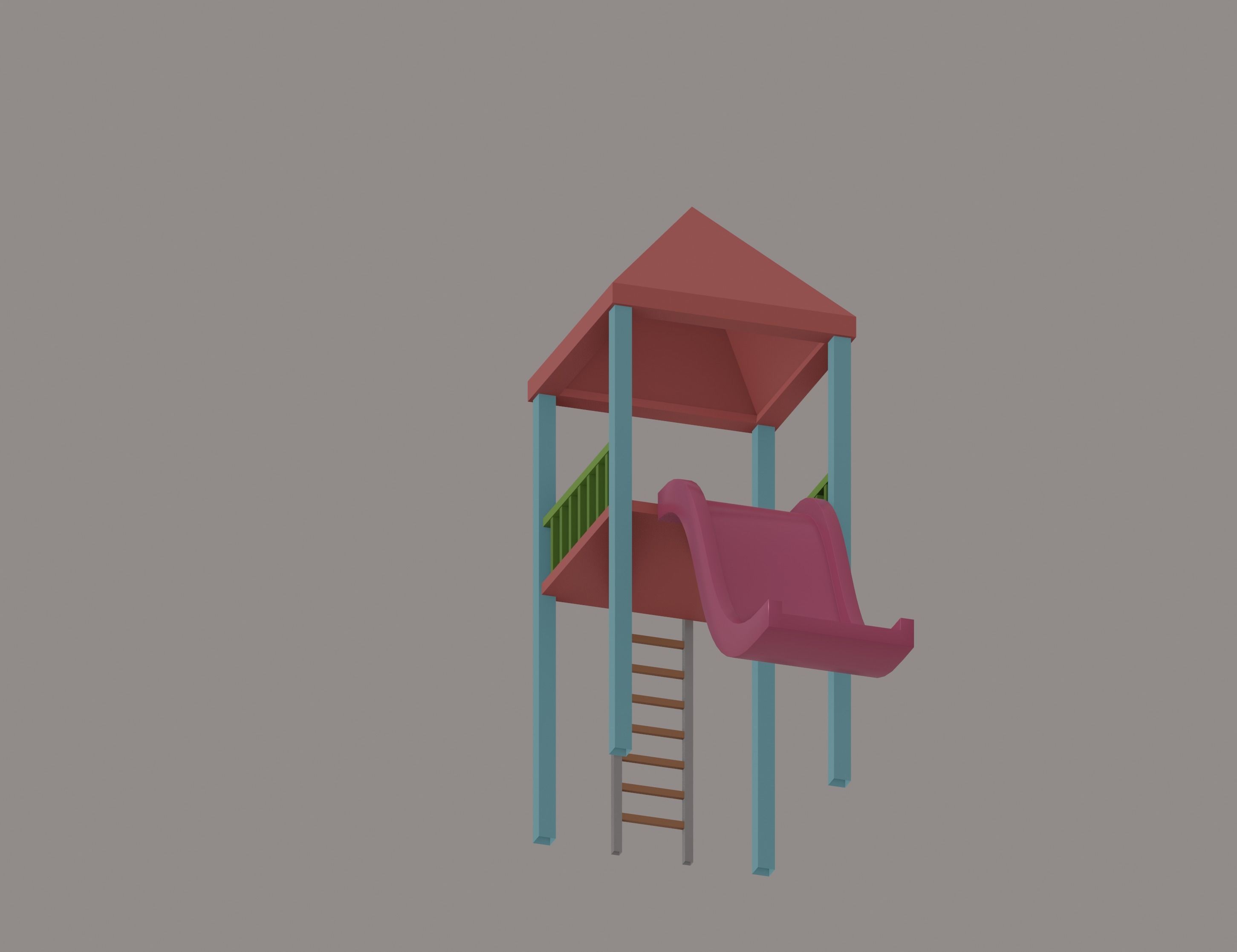 Playground Slide House 3D model_8