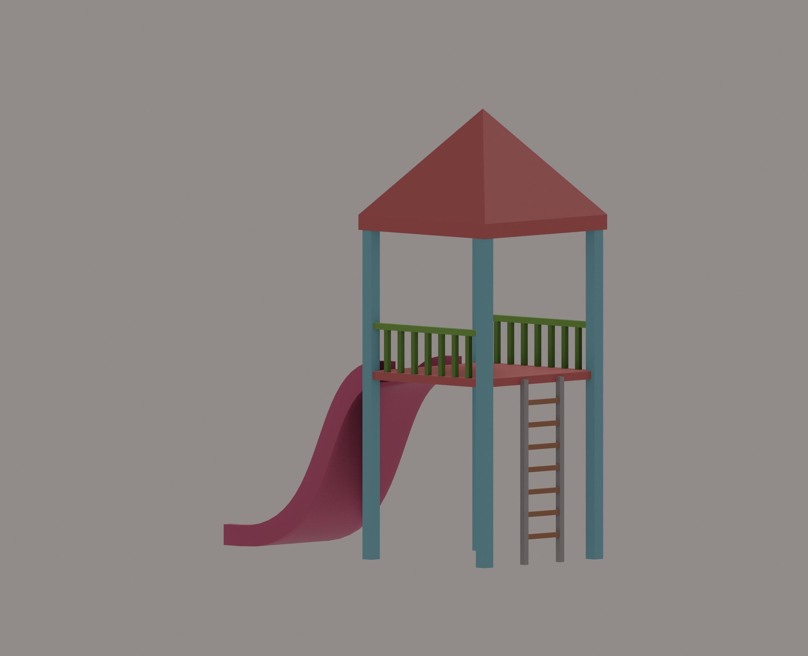 Playground Slide House 3D model_4