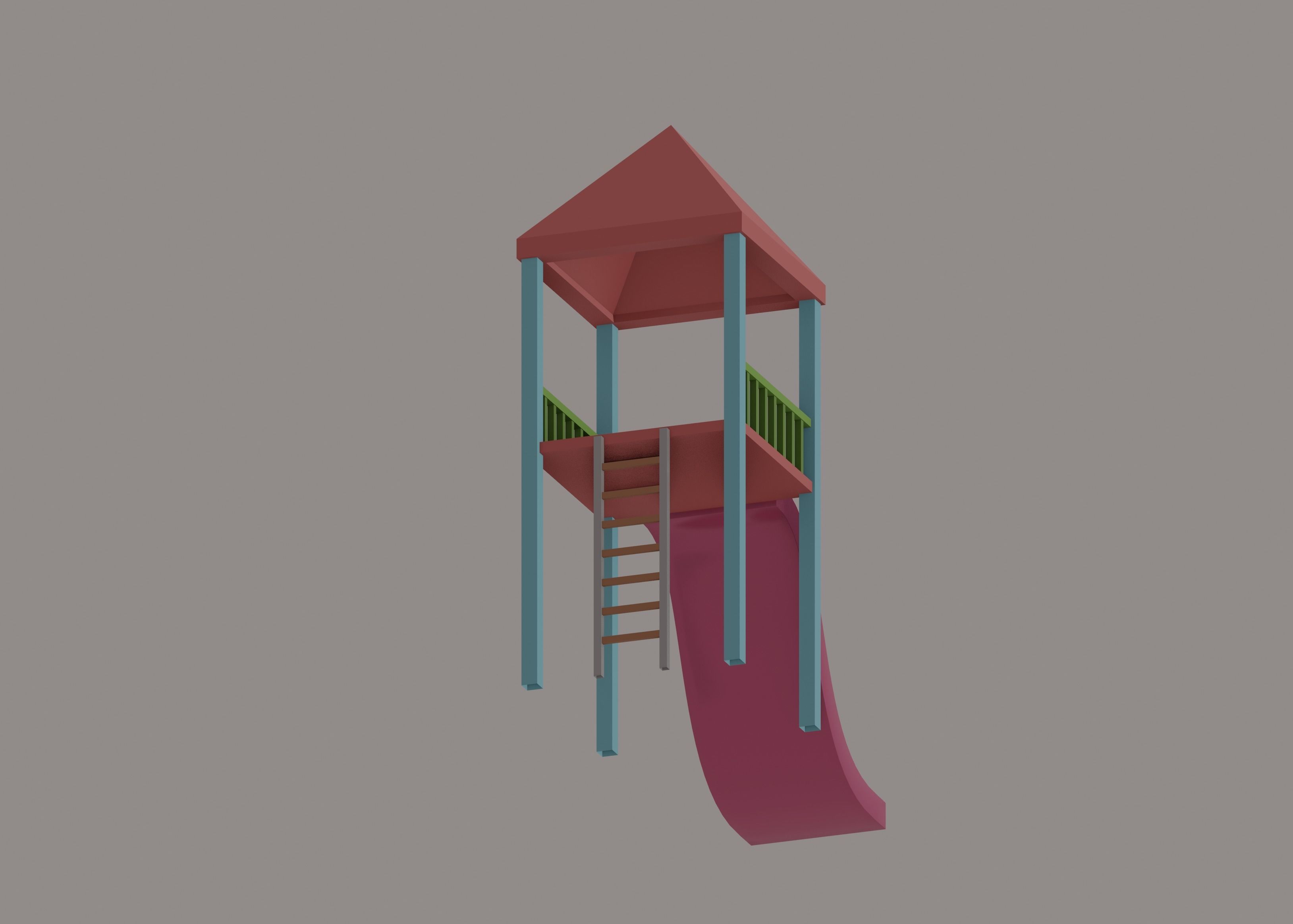 Playground Slide House 3D model_5