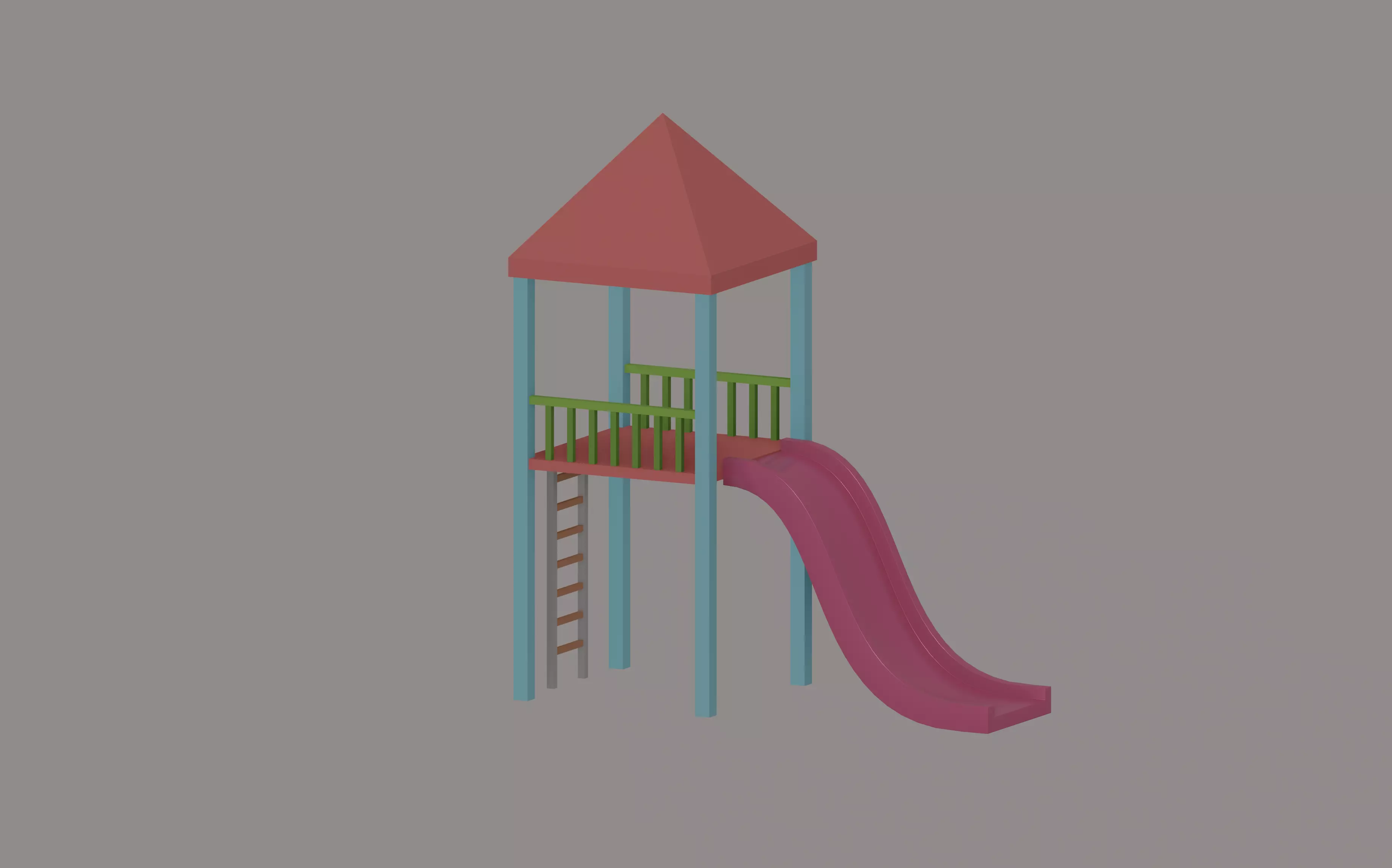 Playground Slide House 3D model_0