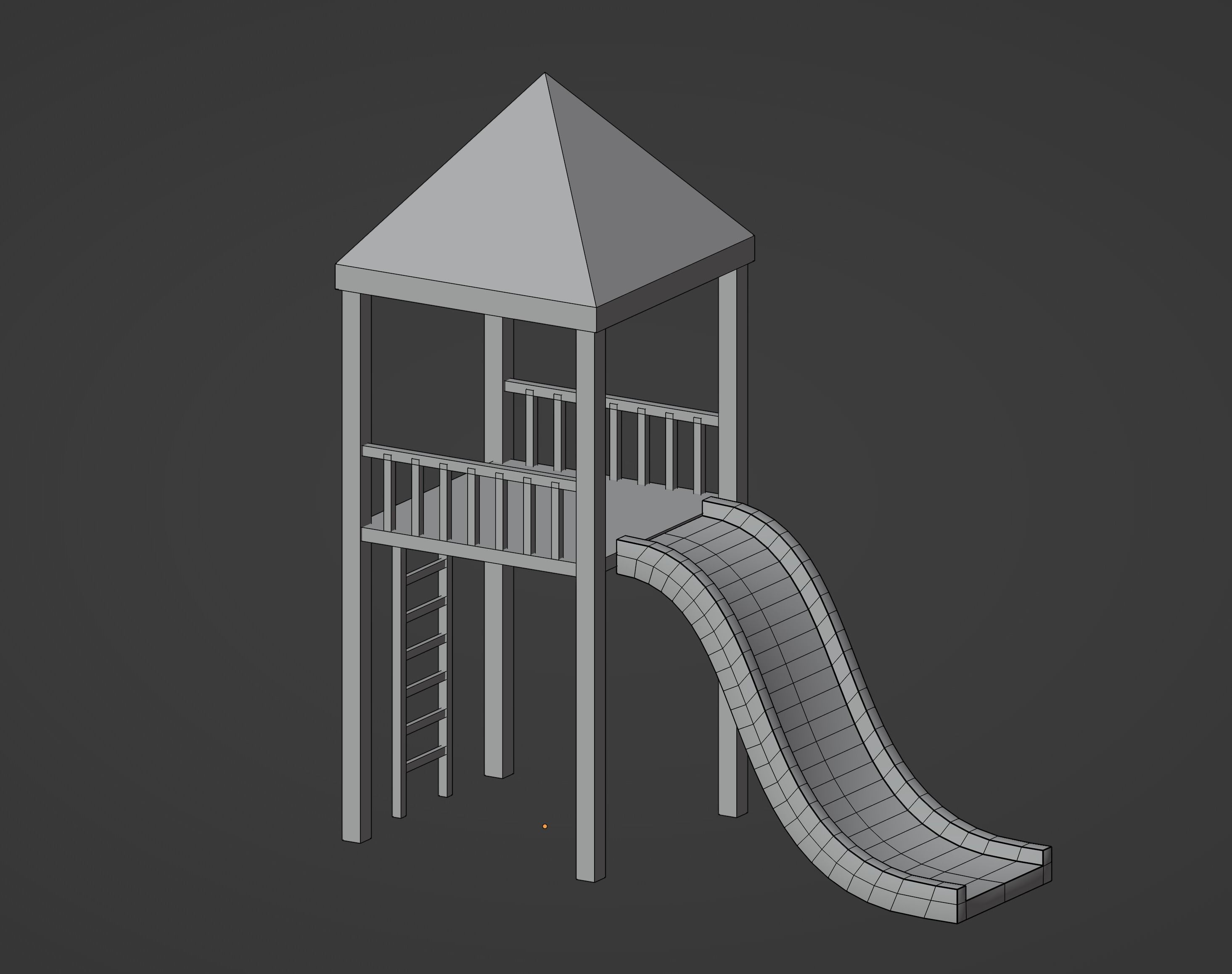 Playground Slide House 3D model_9