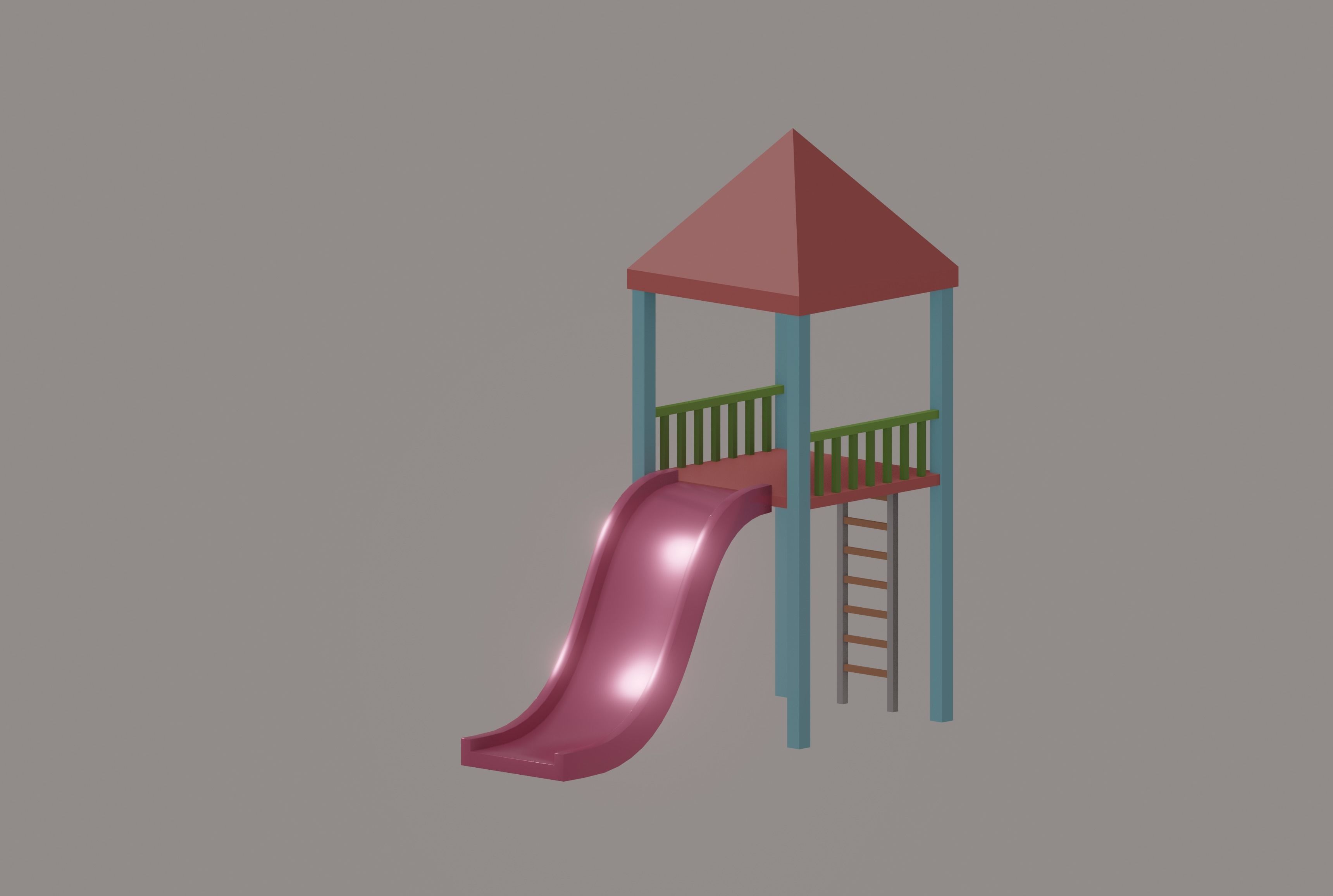 Playground Slide House 3D model_2