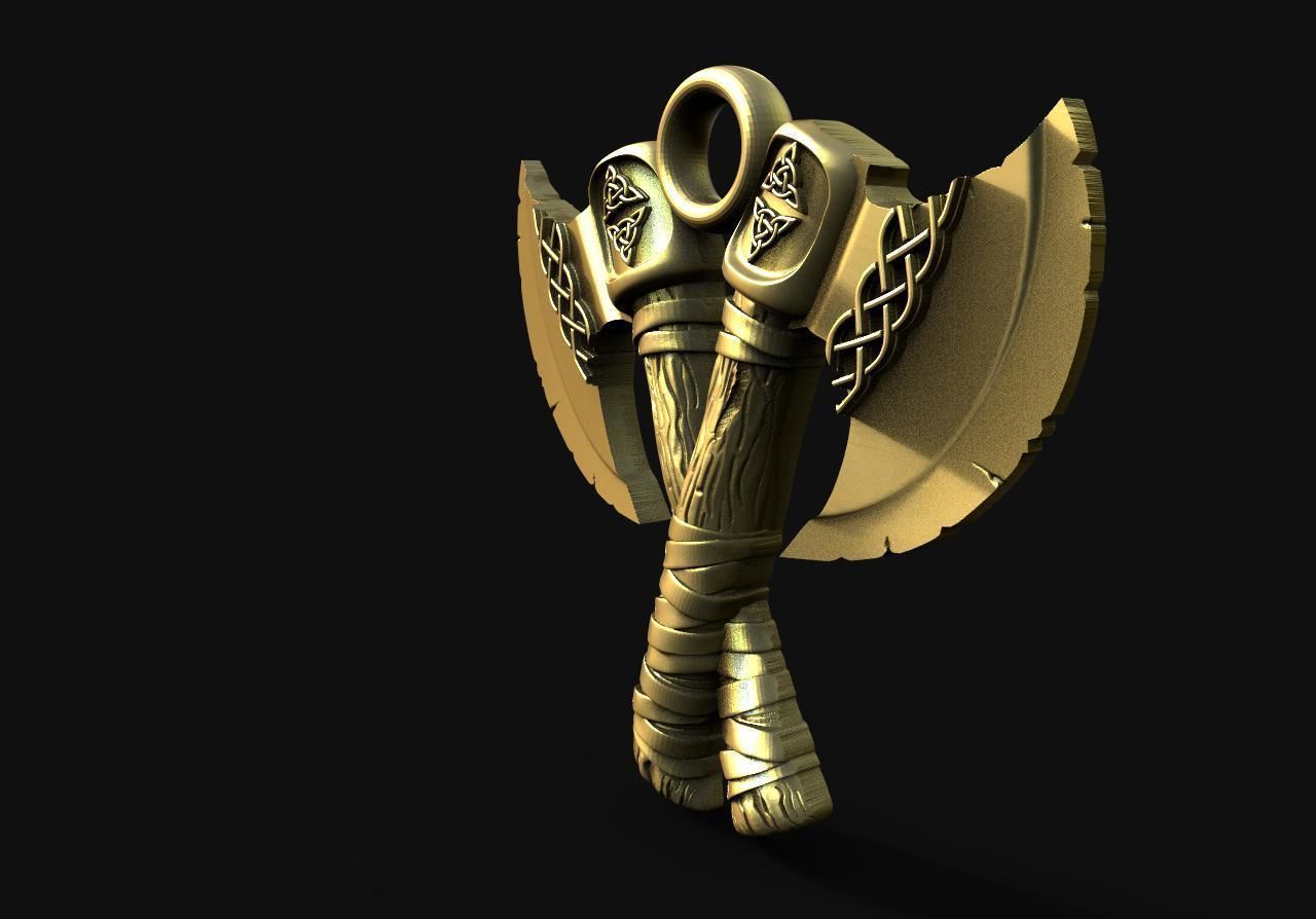 Axes pendant  3D print model_1