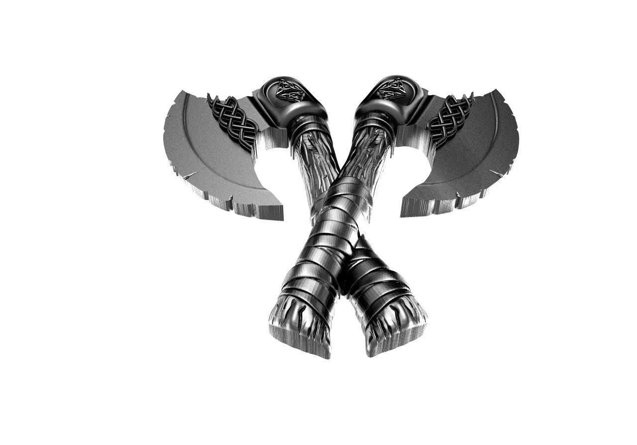 Axes pendant  3D print model_6