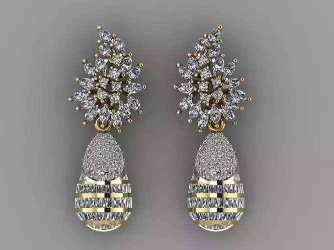 fashion earrings 3D model