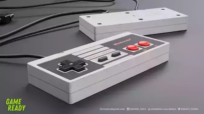 NES Console control - Lowpoly - 4k Textures Low-poly 3D model