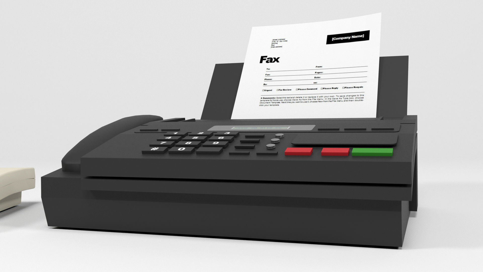 Phone and Fax phone Low-poly 3D model_6