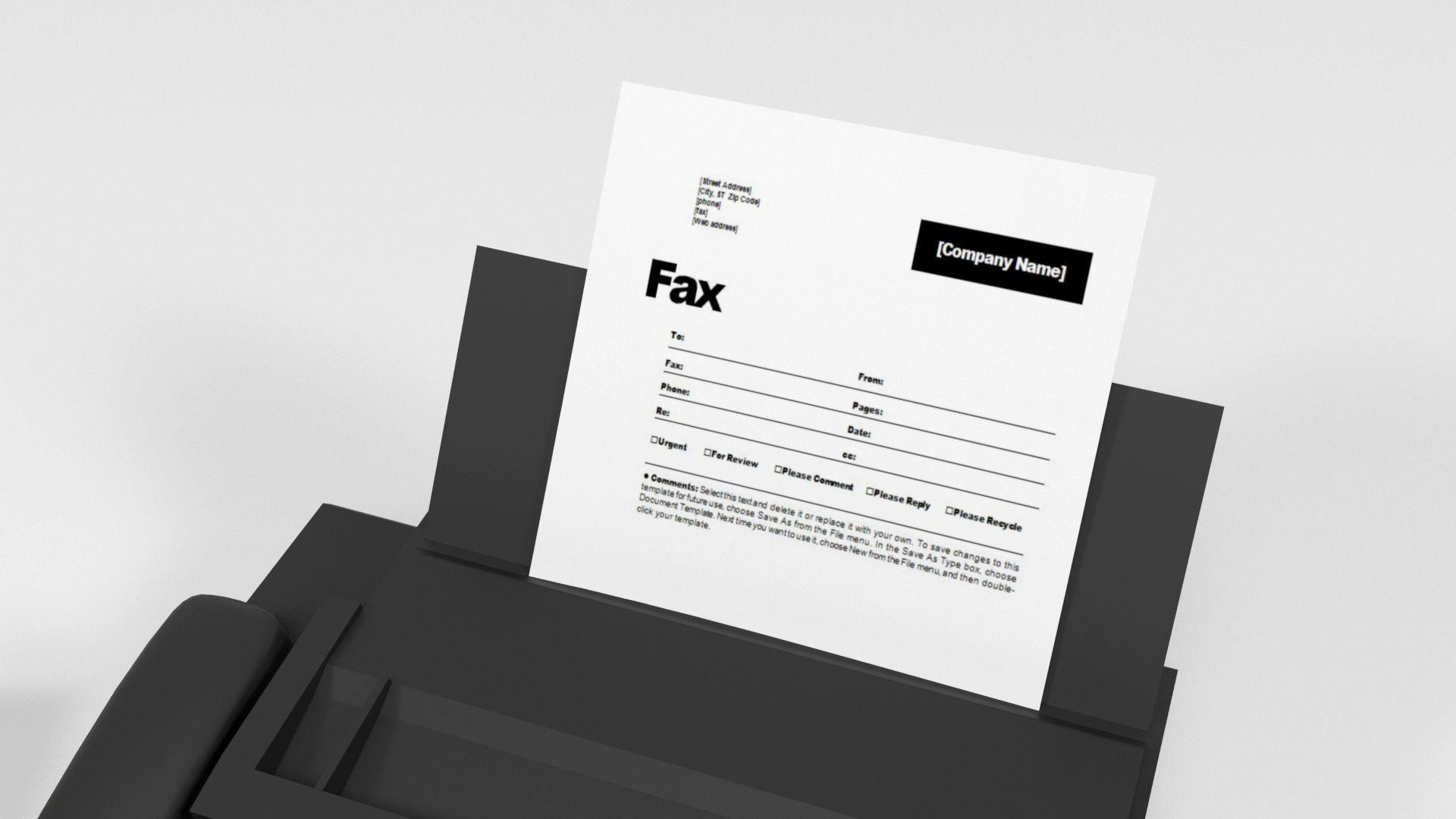 Phone and Fax phone Low-poly 3D model_7