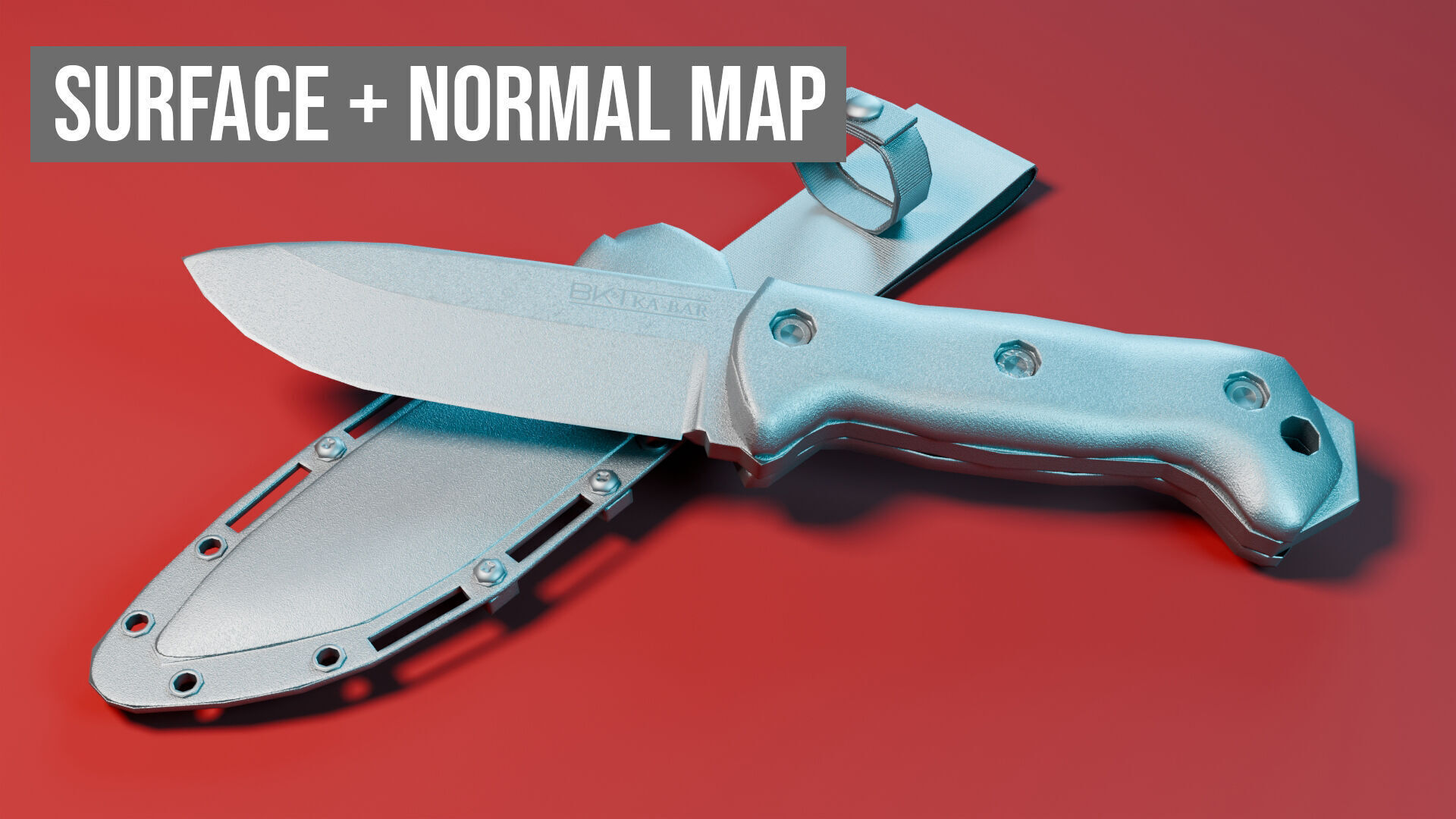 KA-BAR BK-2 Knife Low-poly 3D model_17