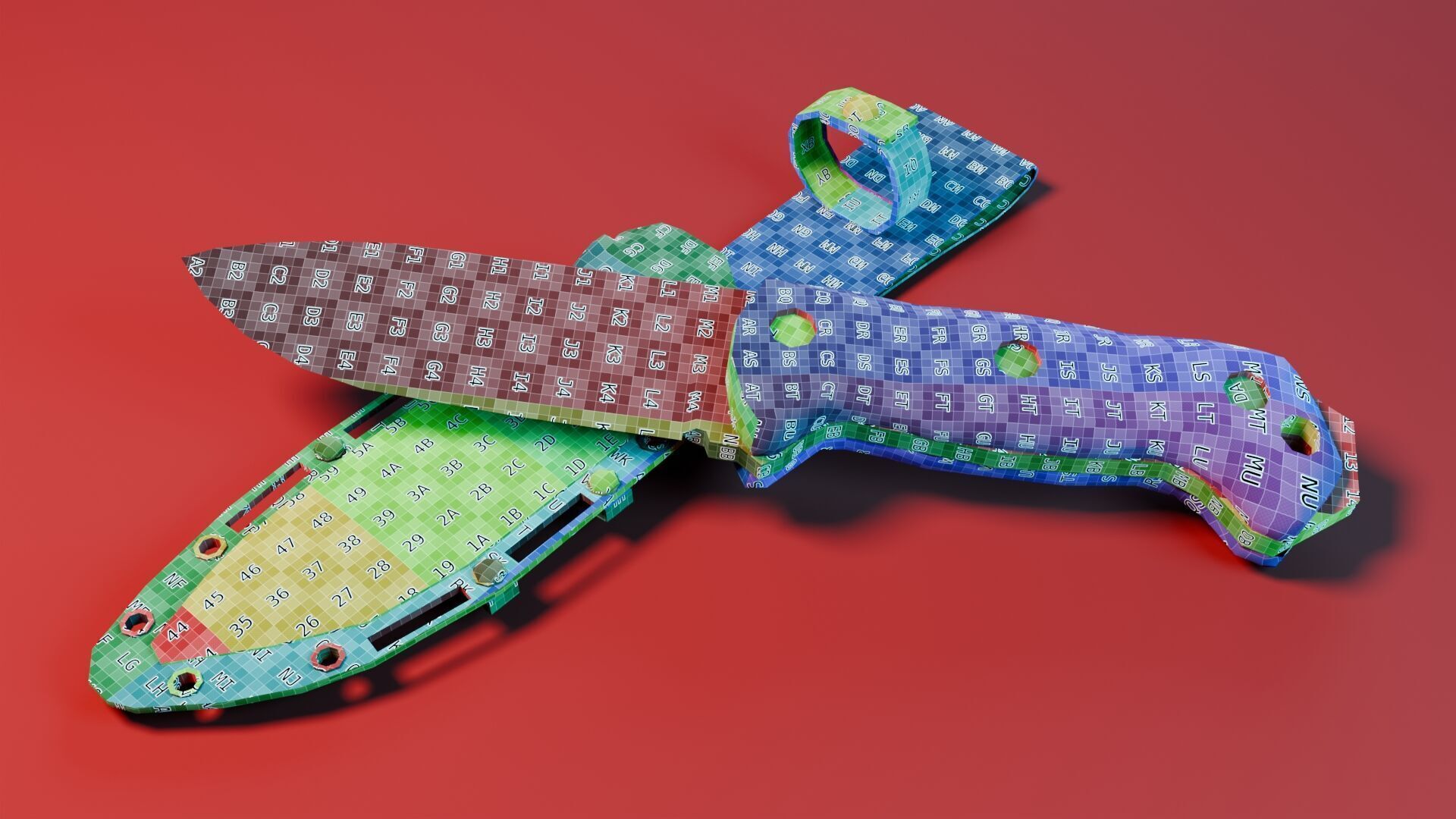 KA-BAR BK-2 Knife Low-poly 3D model_22