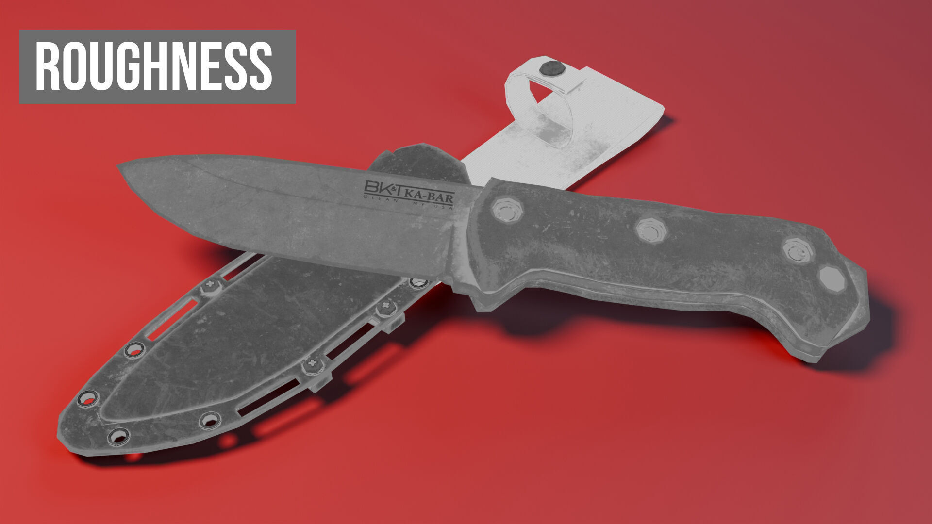 KA-BAR BK-2 Knife Low-poly 3D model_29