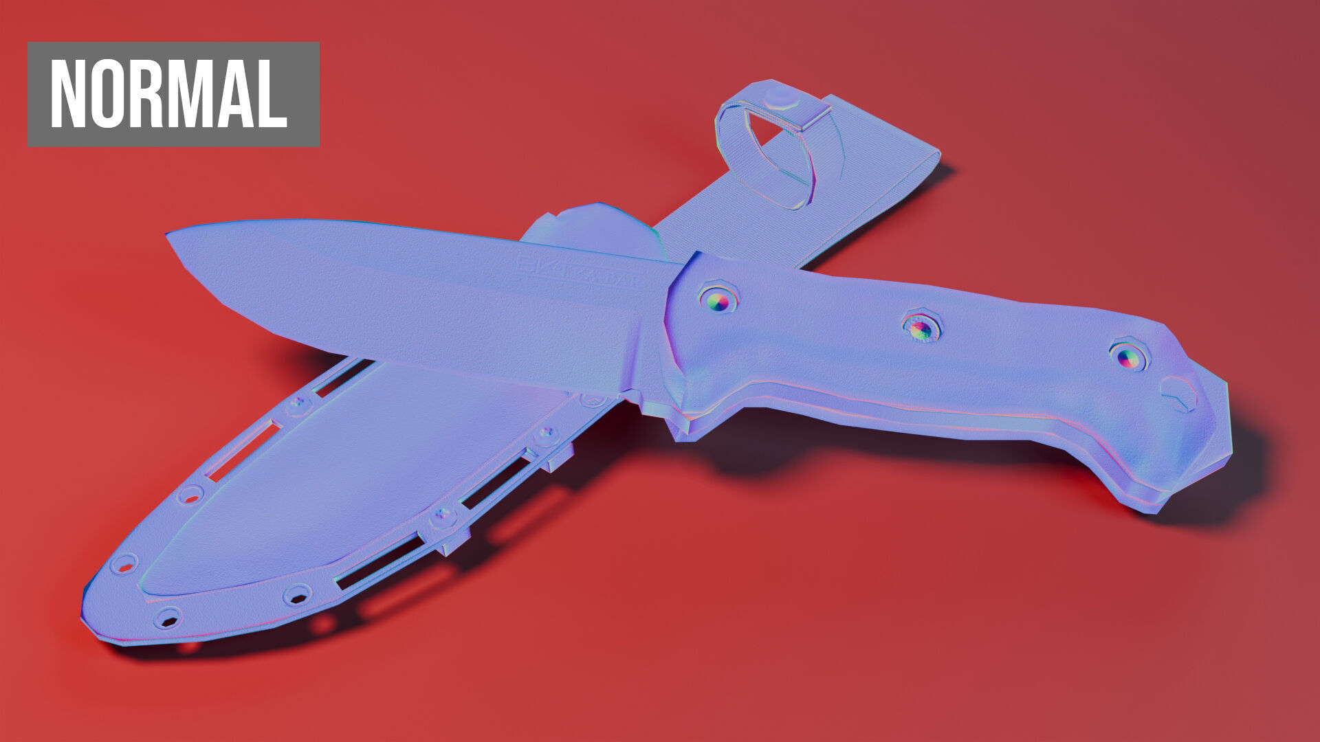 KA-BAR BK-2 Knife Low-poly 3D model_31