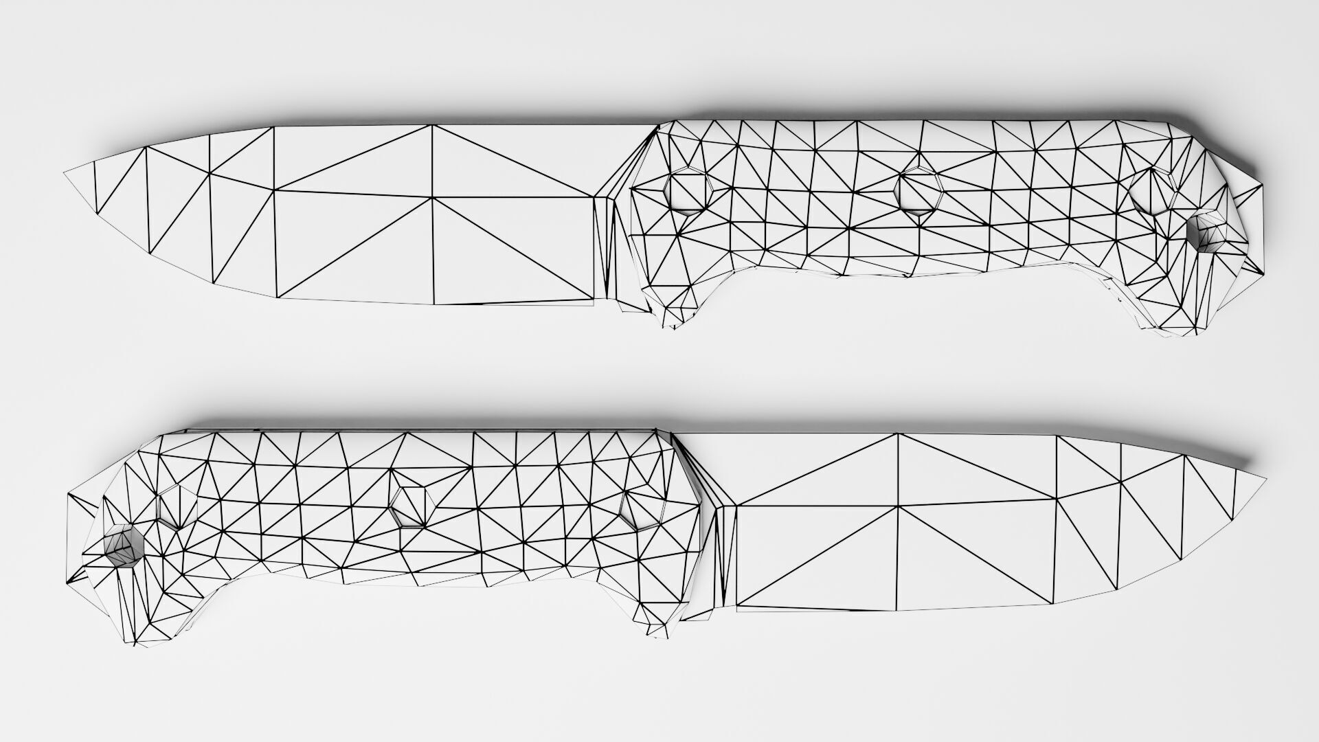 KA-BAR BK-2 Knife Low-poly 3D model_8