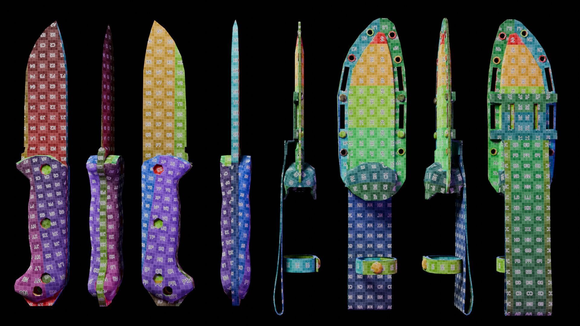 KA-BAR BK-2 Knife Low-poly 3D model_25