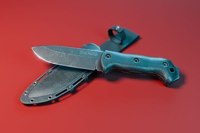 KA-BAR BK-2 Knife Low-poly 3D model