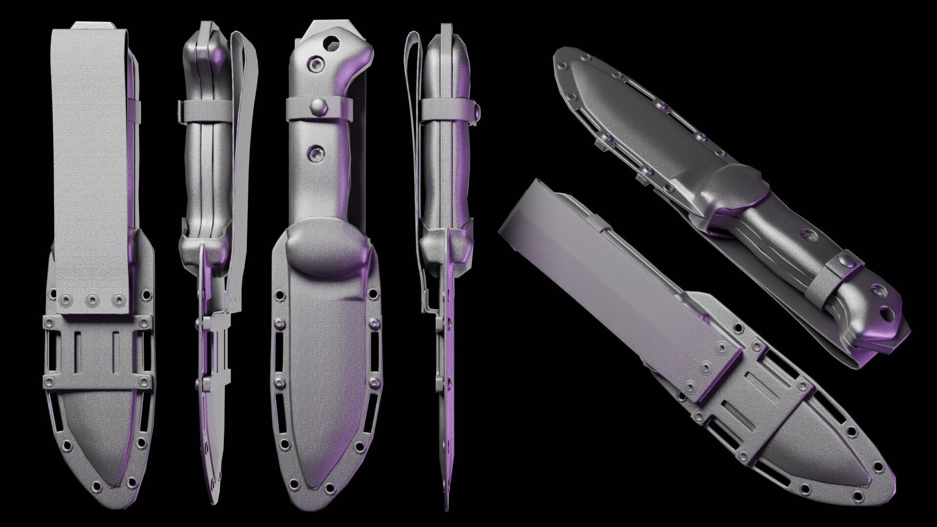 KA-BAR BK-2 Knife Low-poly 3D model_21