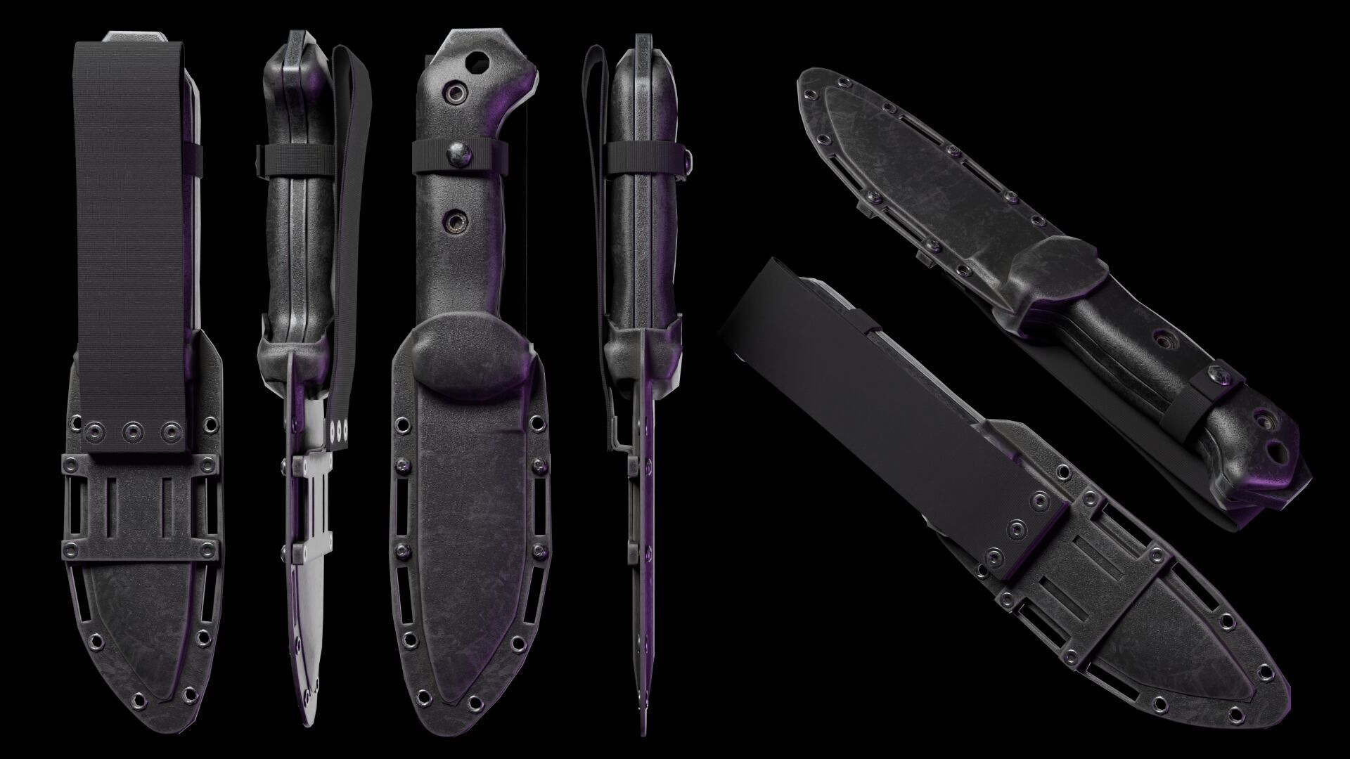 KA-BAR BK-2 Knife Low-poly 3D model_6