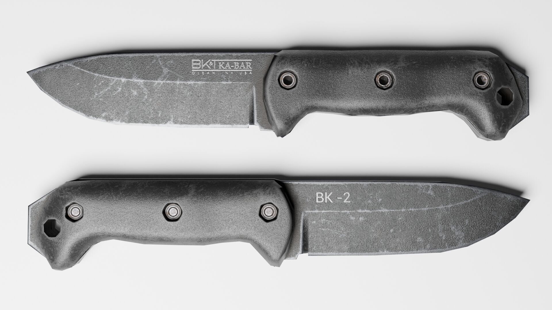 KA-BAR BK-2 Knife Low-poly 3D model_3