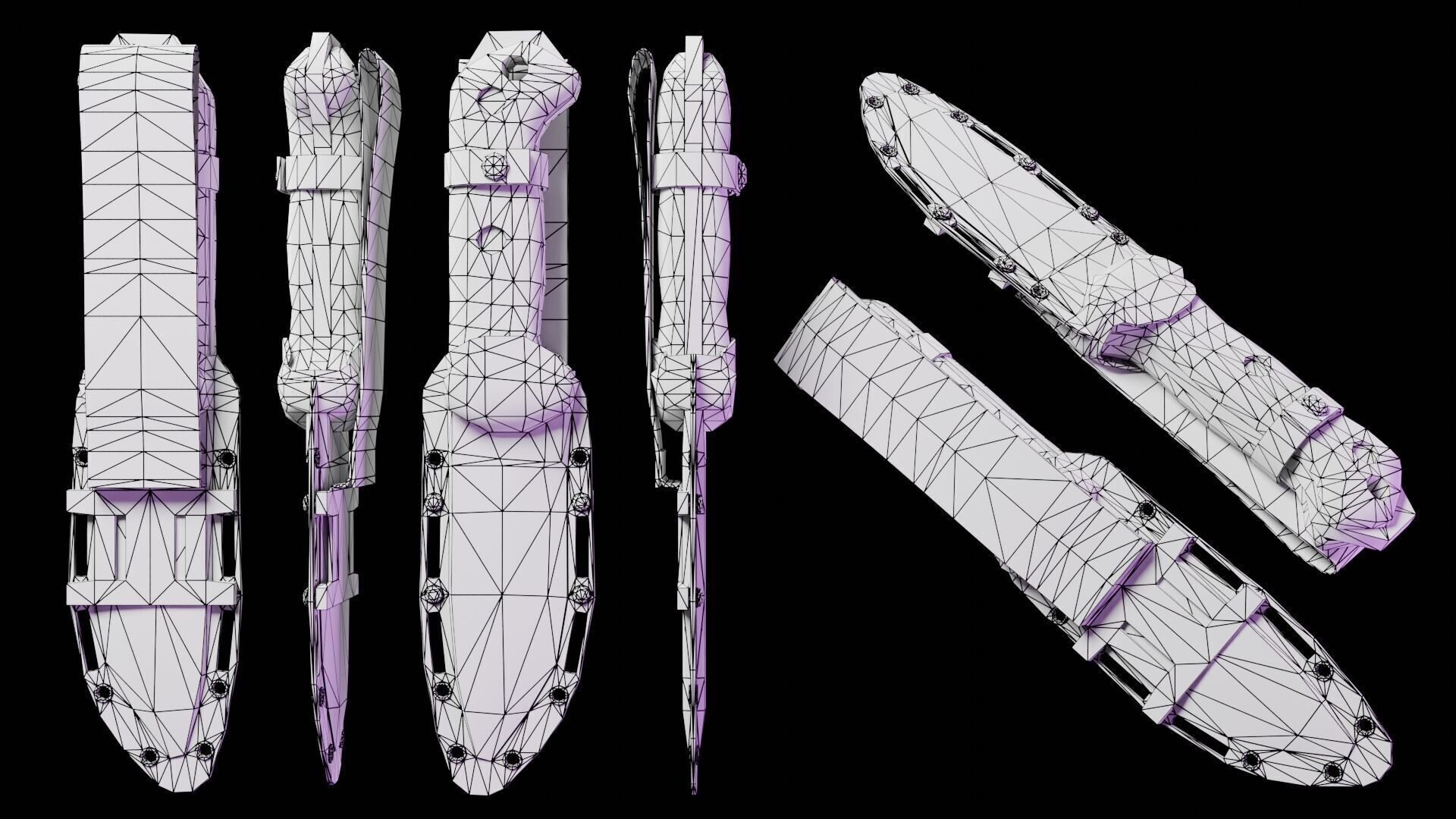 KA-BAR BK-2 Knife Low-poly 3D model_11